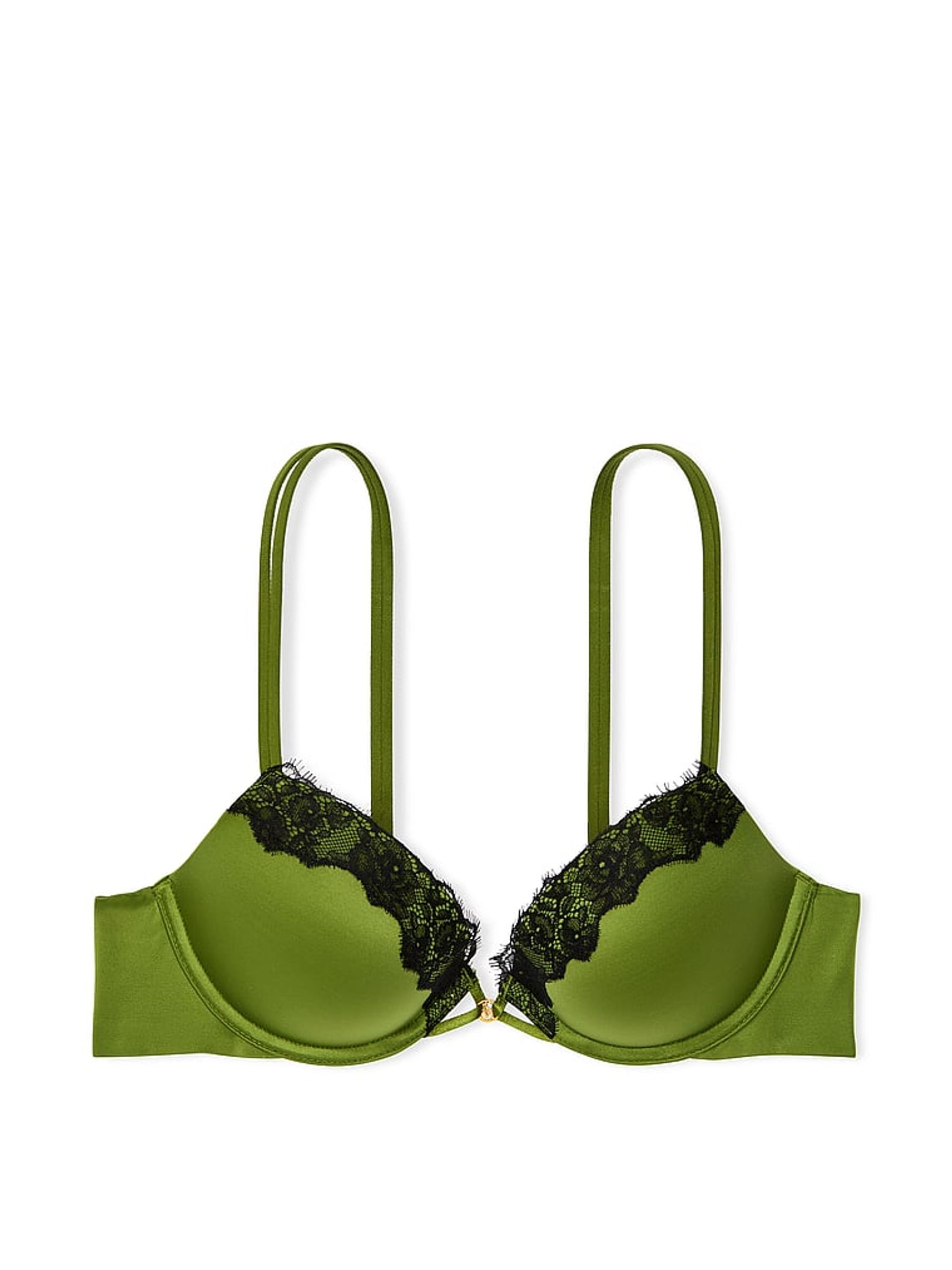 Pear Green Push Up Lace Trim Bra - Image 3 of 4