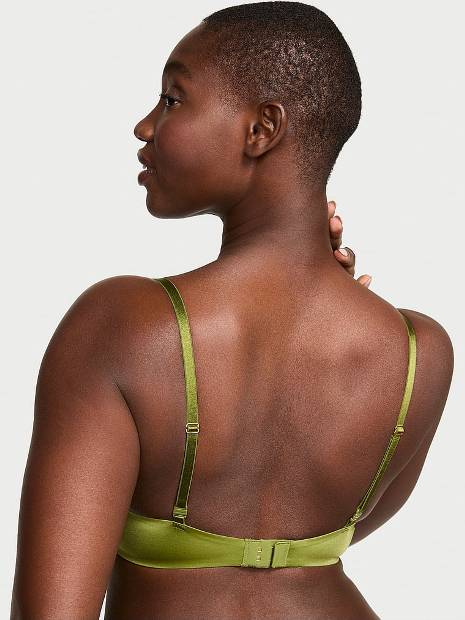Pear Green Add 2 Cups Push Up Bombshell Lace Trim Bra - Image 2 of 4