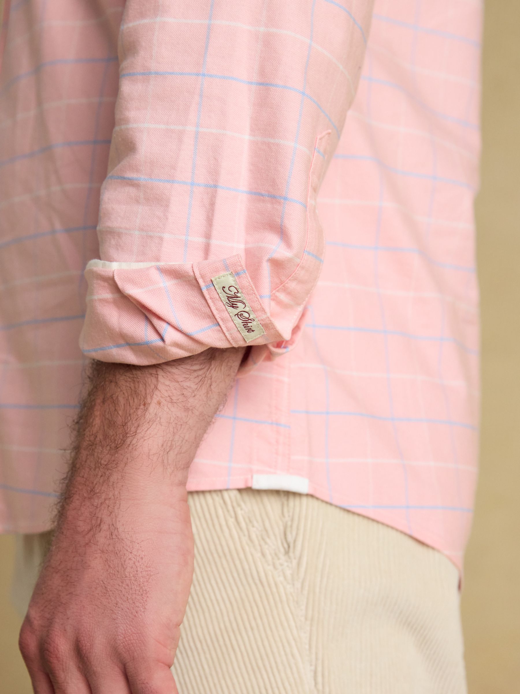 Oxford Classic Fit Pink Check Long Sleeve Cotton Shirt - Image 6 of 7