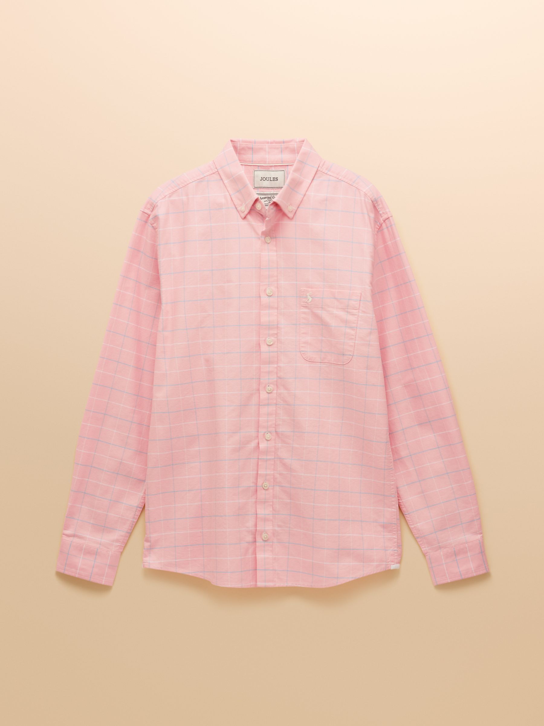 Oxford Classic Fit Pink Check Long Sleeve Cotton Shirt - Image 7 of 7
