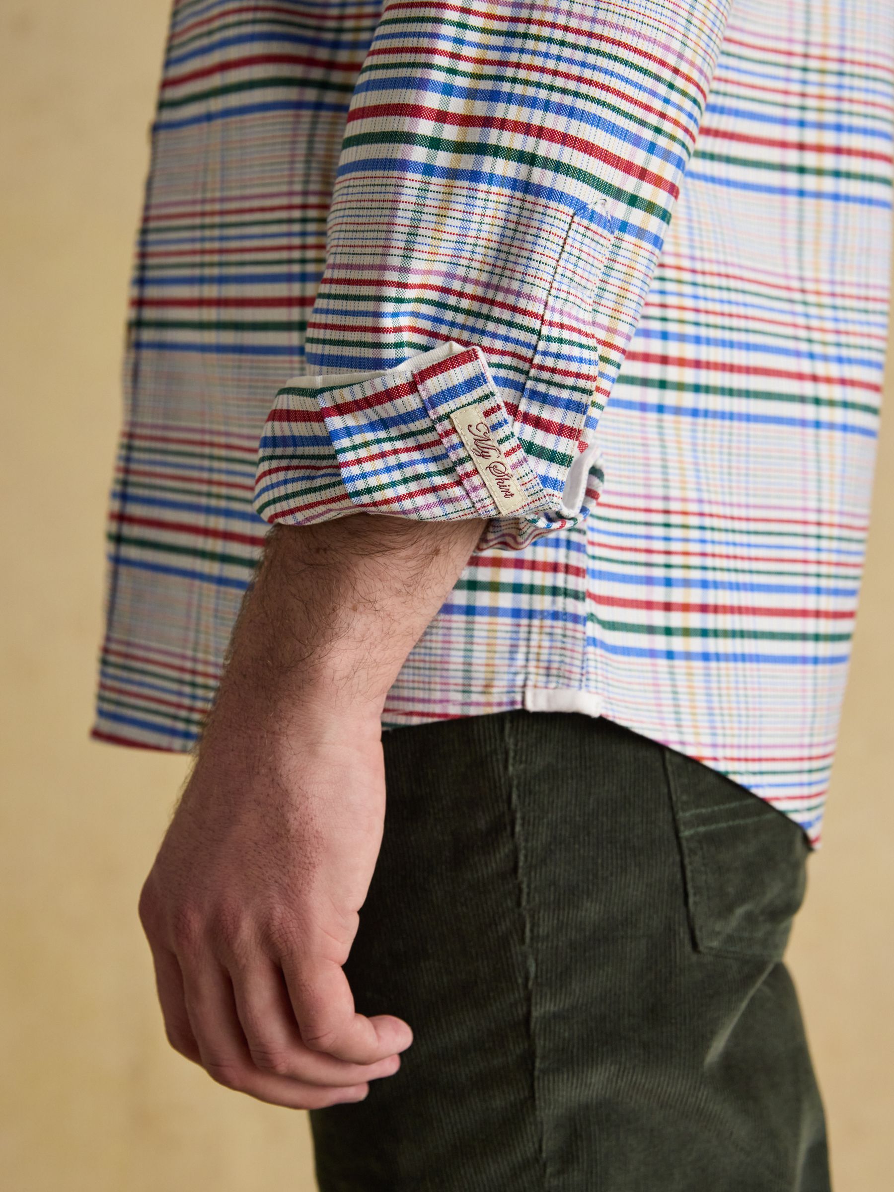 Oxford Classic Fit Multi Check Long Sleeve Cotton Shirt - Image 10 of 12