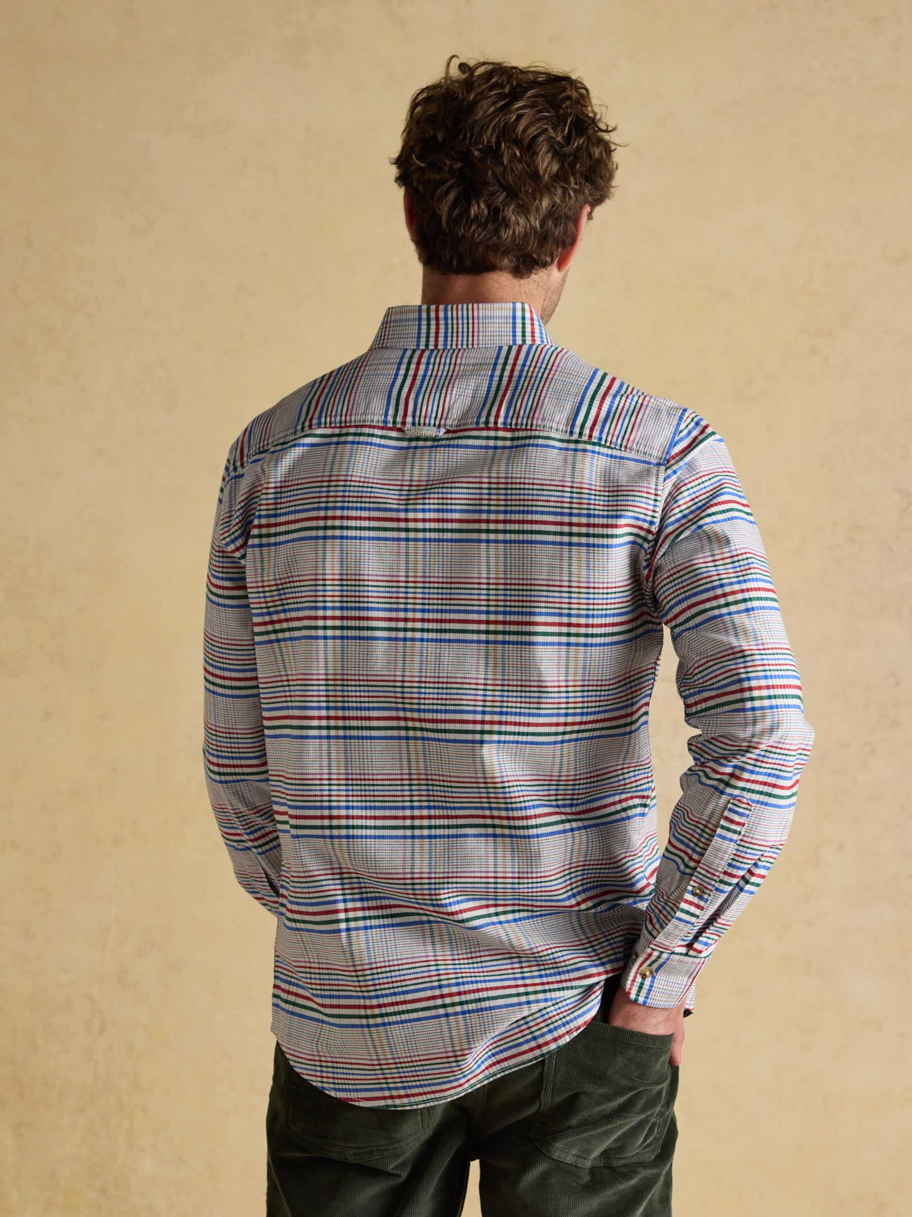 Oxford Classic Fit Multi Check Long Sleeve Cotton Shirt - Image 5 of 12