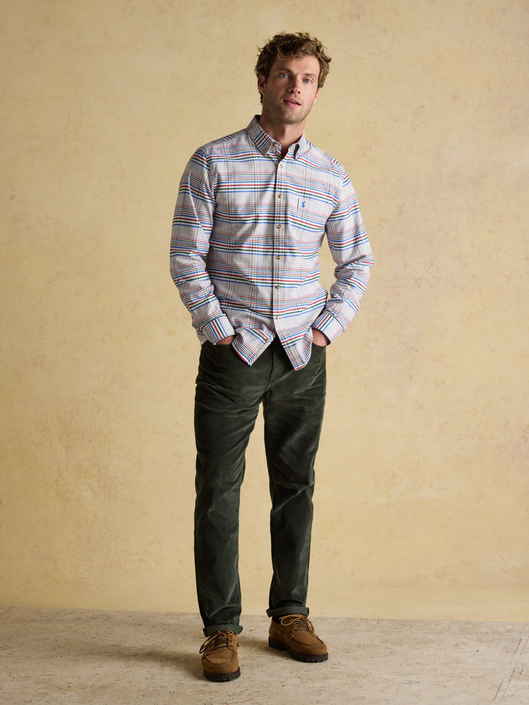 Oxford Classic Fit Multi Check Long Sleeve Cotton Shirt - Image 6 of 12