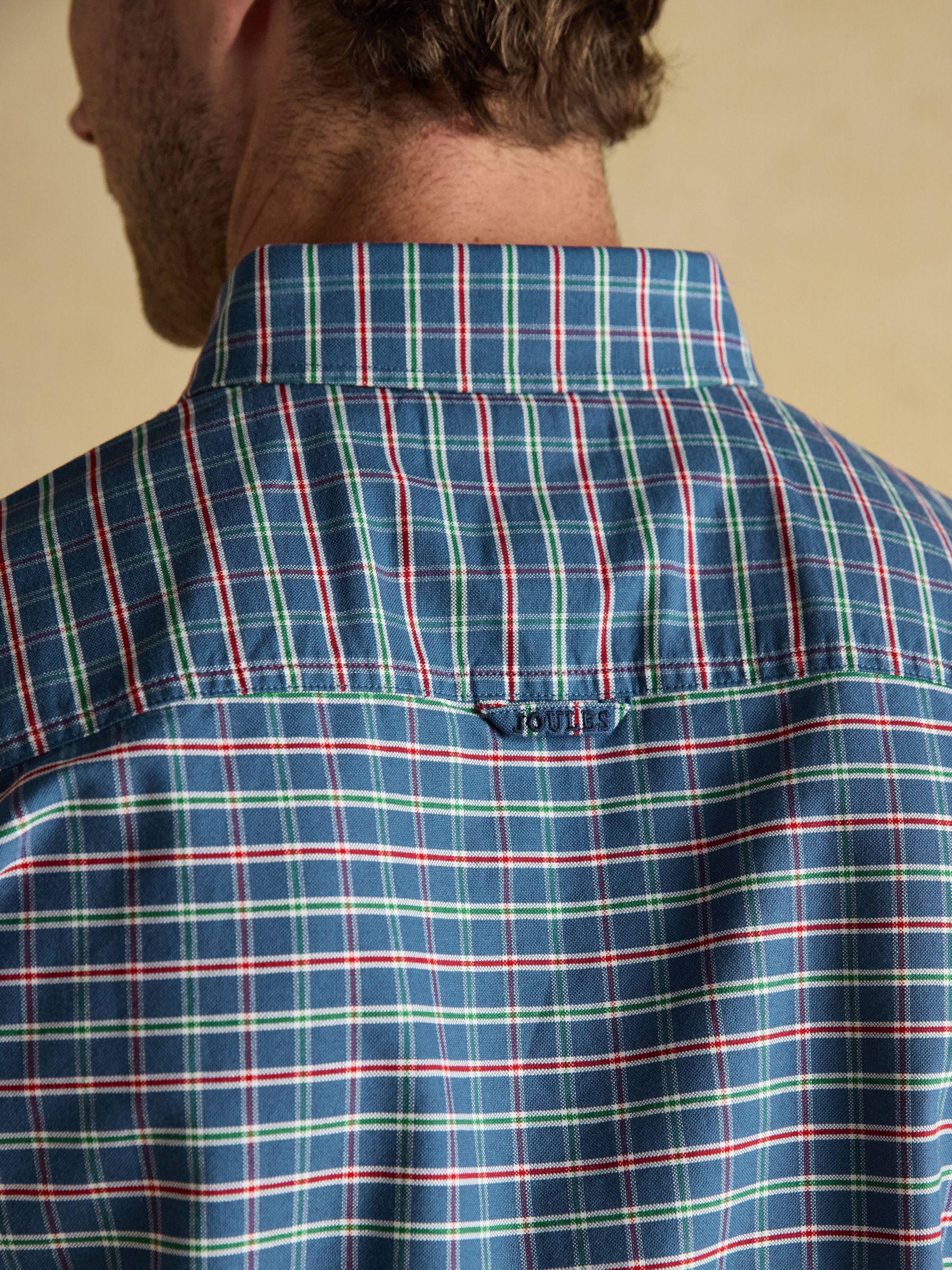 Oxford Classic Fit Blue Check Long Sleeve Cotton Shirt - Image 11 of 14