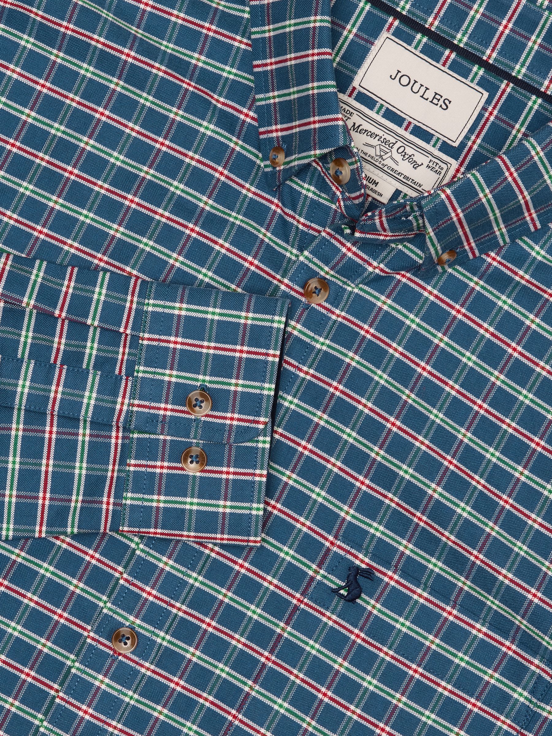 Oxford Classic Fit Blue Check Long Sleeve Cotton Shirt - Image 2 of 14 Oxford Classic Fit Blue Check Long Sleeve Cotton Shirt - Image 2 of 14