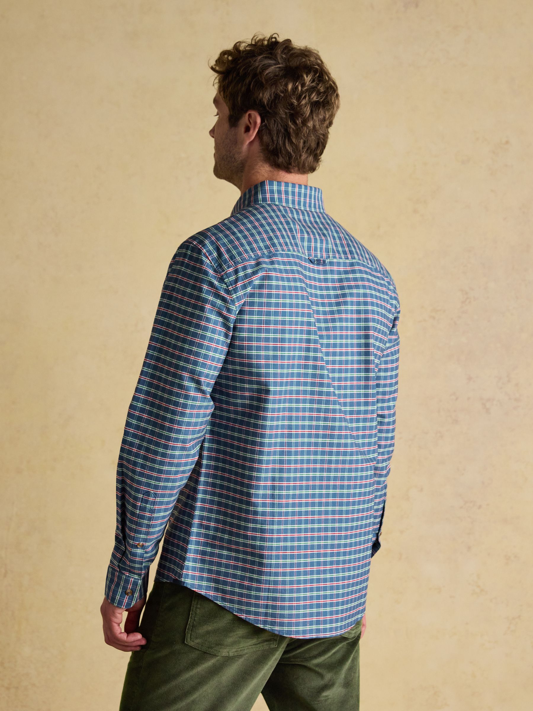 Oxford Classic Fit Blue Check Long Sleeve Cotton Shirt - Image 6 of 14