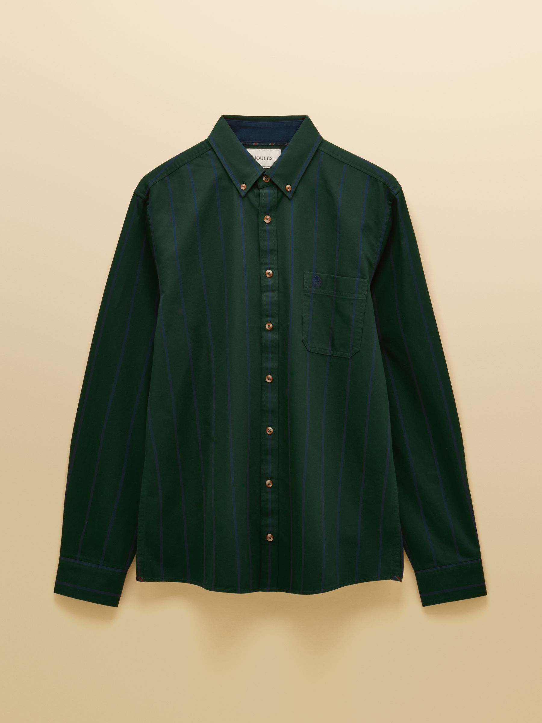 Cotton Twill Green Stripe Shirt - Image 11 of 11 Cotton Twill Green Stripe Shirt - Image 11 of 11