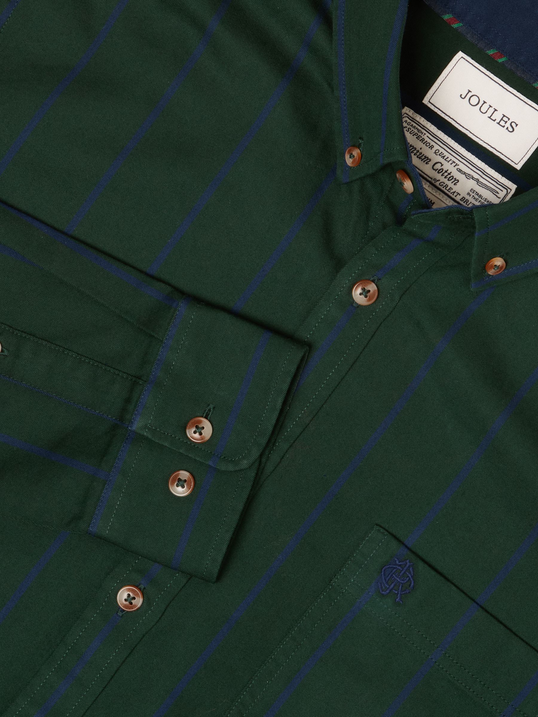 Cotton Twill Green Stripe Shirt - Image 2 of 11
