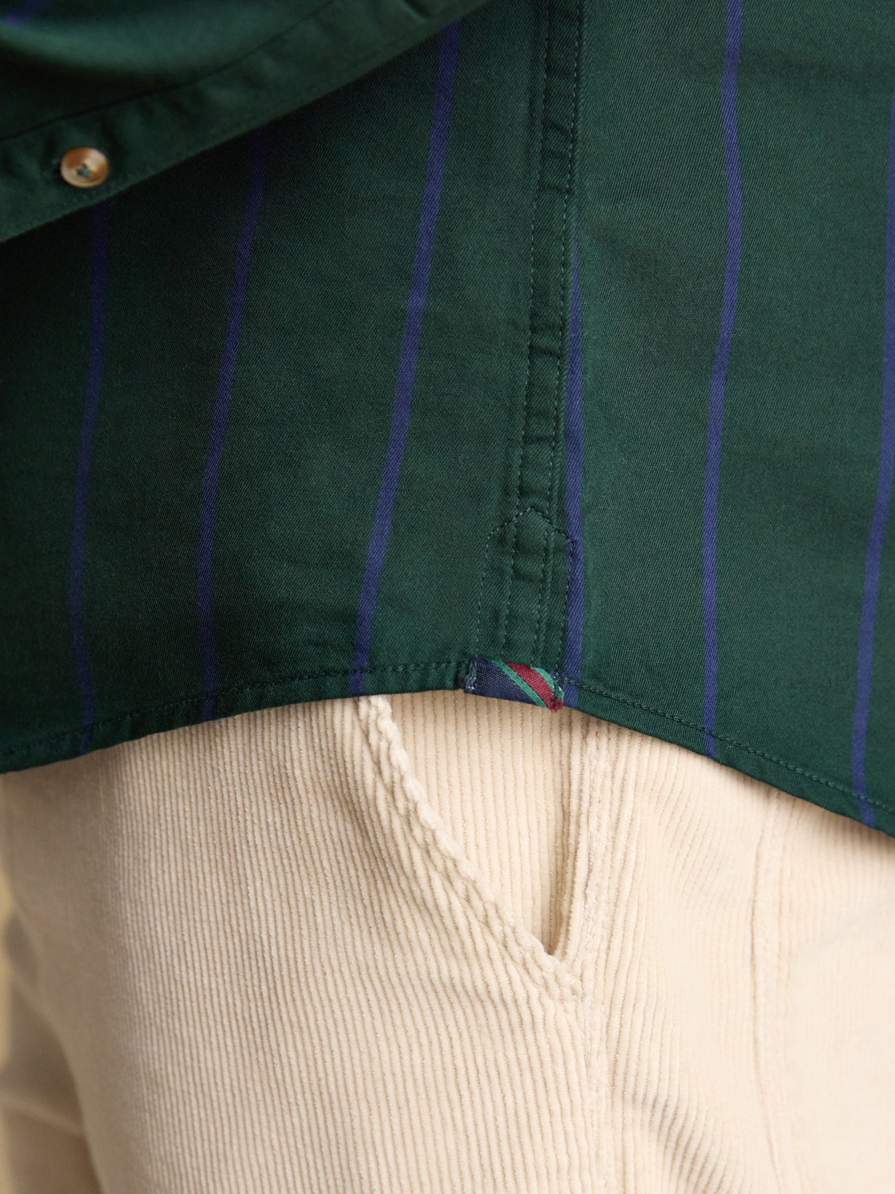 Cotton Twill Green Stripe Shirt - Image 7 of 11