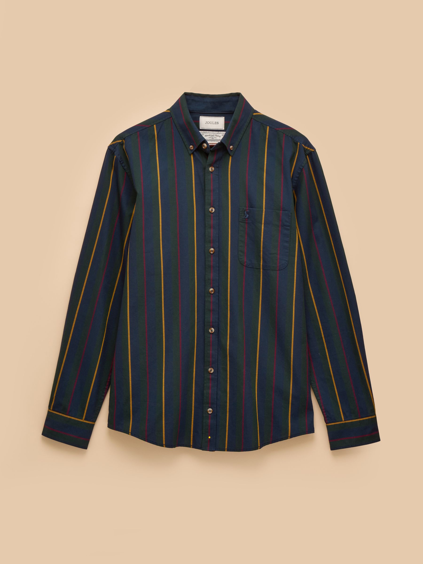 Oxford Classic Fit Blue & Red Stripe Cotton Shirt - Image 13 of 13