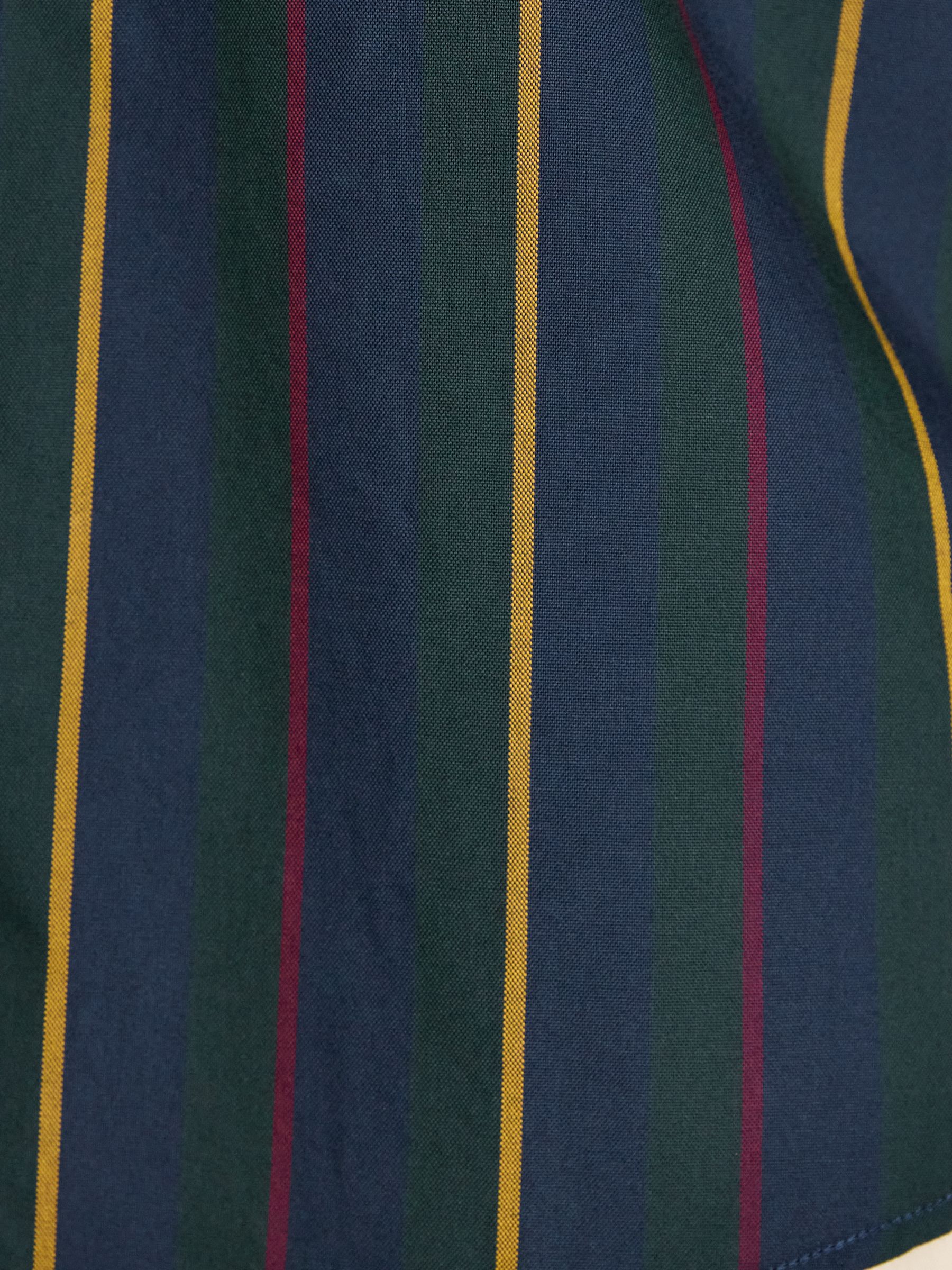 Oxford Classic Fit Blue & Red Stripe Cotton Shirt - Image 6 of 13
