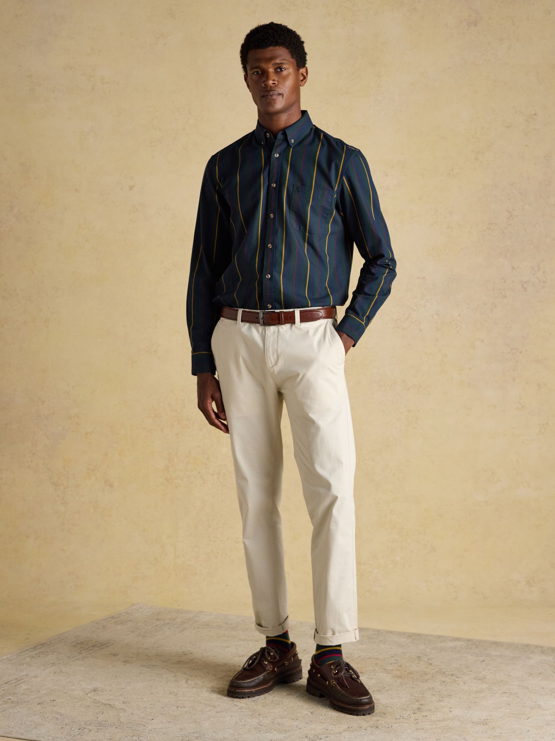 Oxford Classic Fit Blue & Red Stripe Cotton Shirt - Image 8 of 13