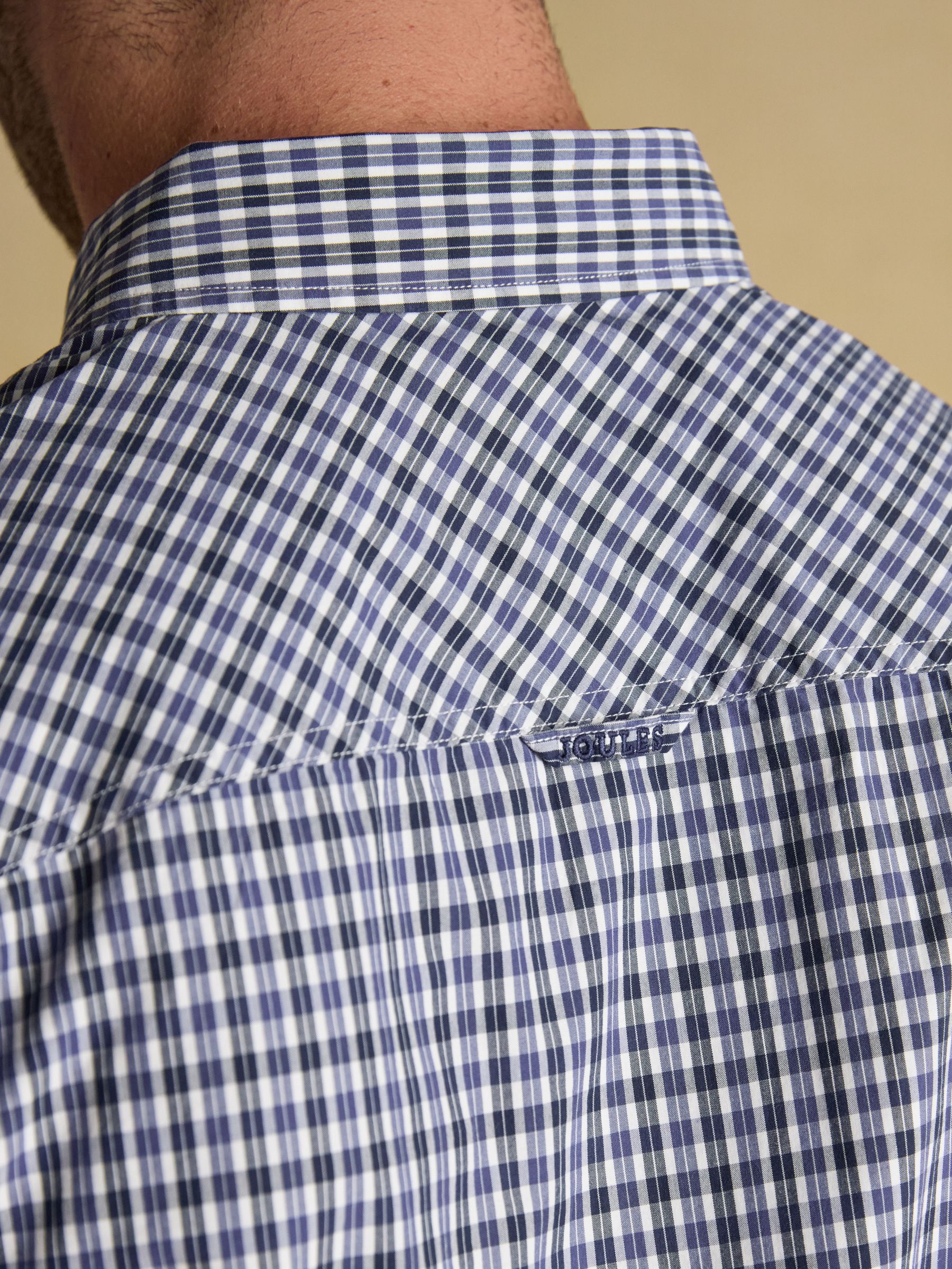 Cotton Poplin Blue Long Sleeve Gingham Shirt - Image 10 of 11
