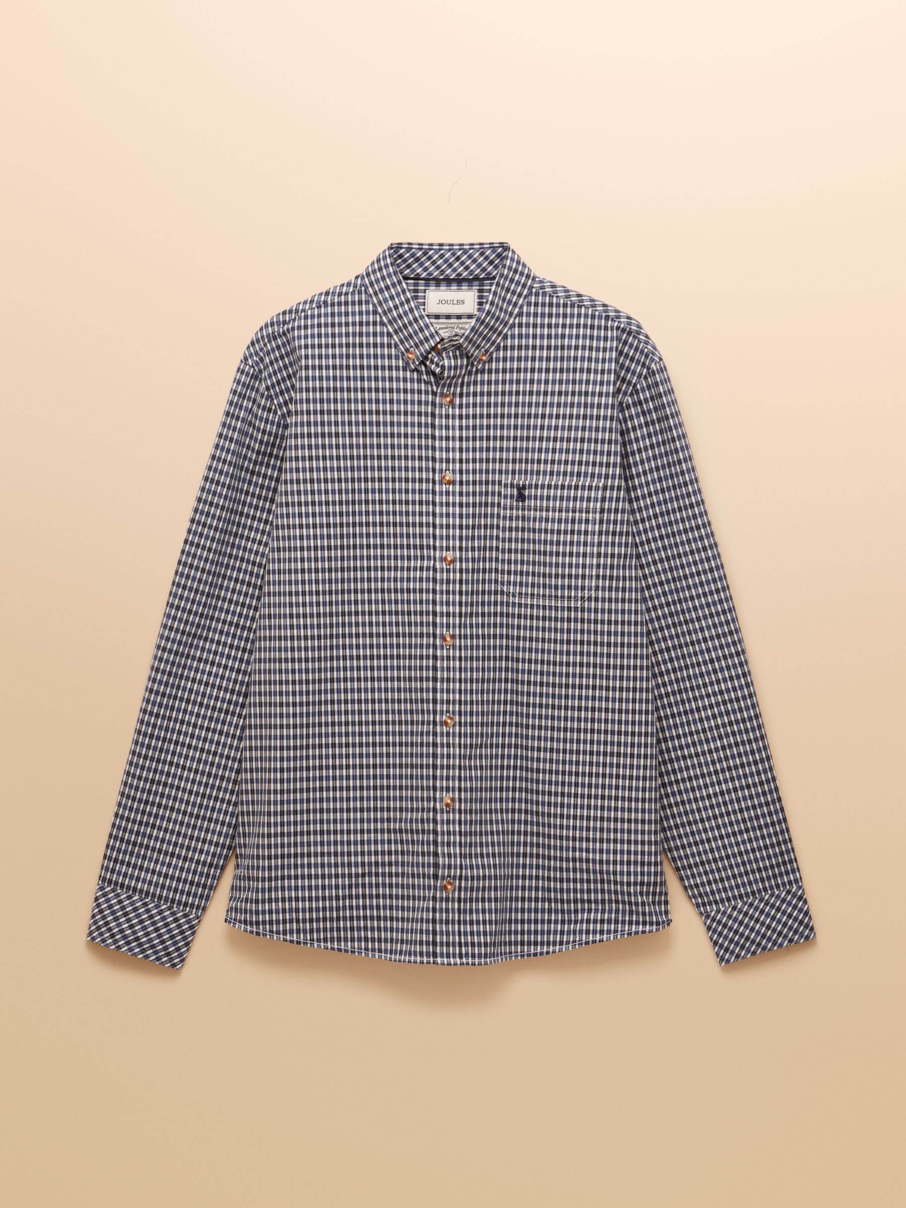 Cotton Poplin Blue Long Sleeve Gingham Shirt - Image 11 of 11