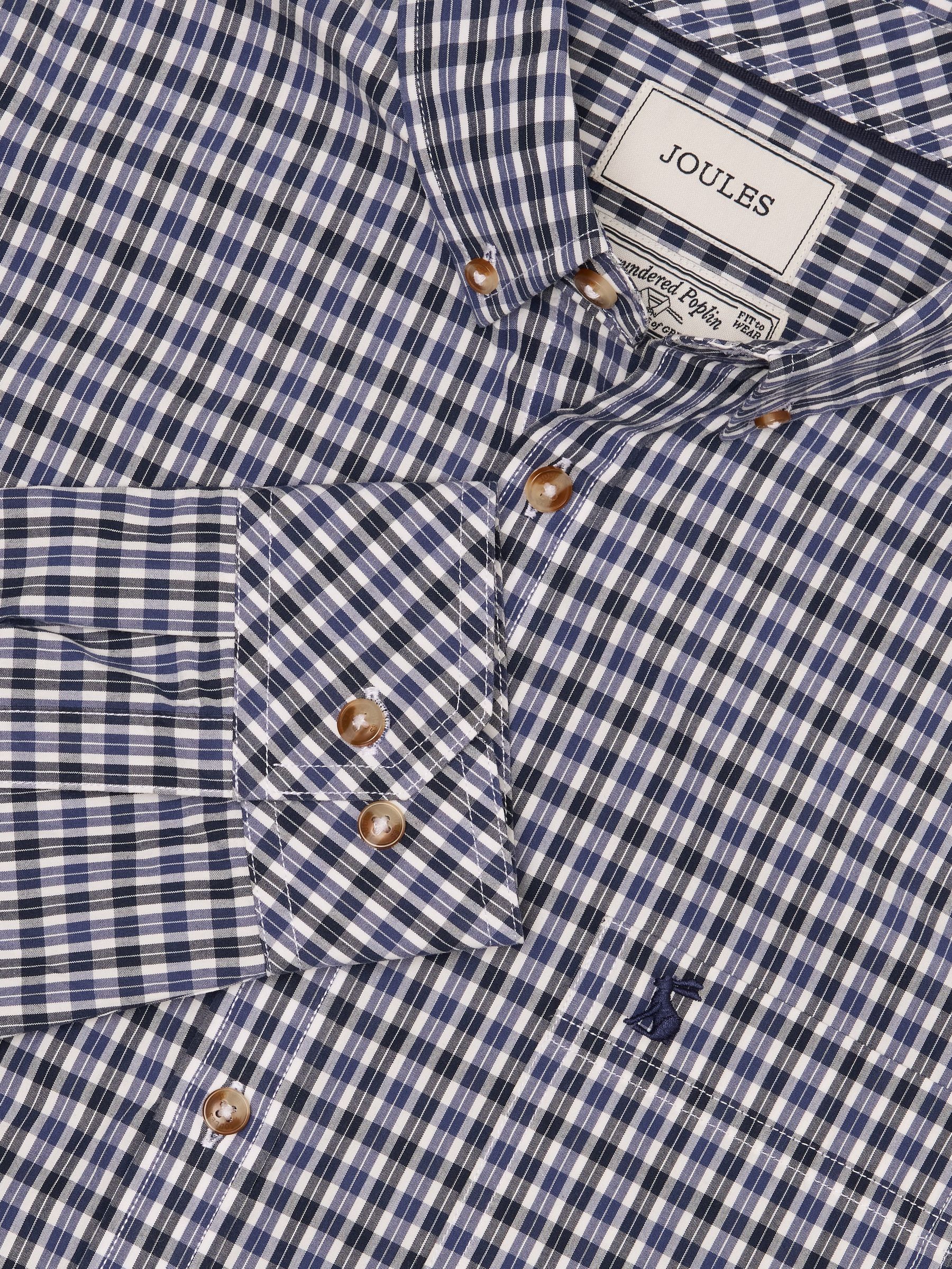 Cotton Poplin Blue Long Sleeve Gingham Shirt - Image 2 of 11 Cotton Poplin Blue Long Sleeve Gingham Shirt - Image 2 of 11