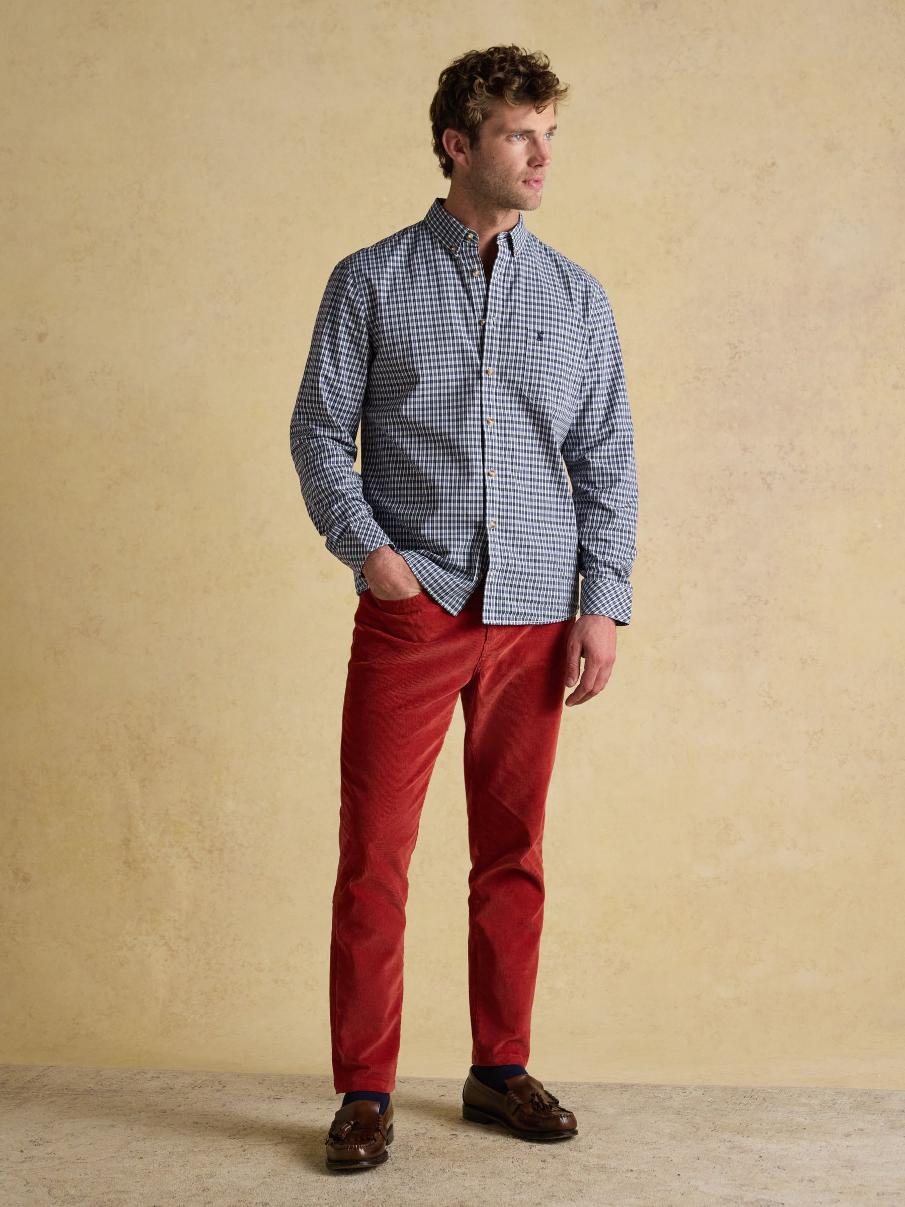 Cotton Poplin Blue Long Sleeve Gingham Shirt - Image 4 of 11