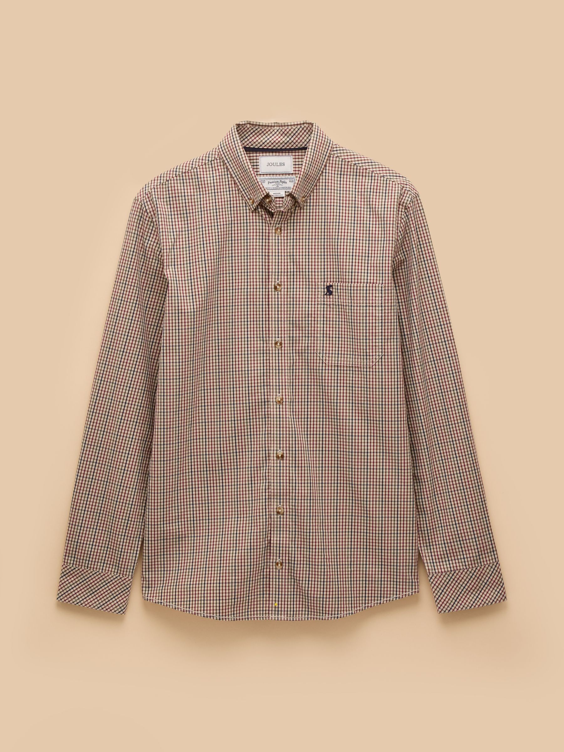 Cotton Poplin Brown Long Sleeve Gingham Shirt - Image 10 of 10