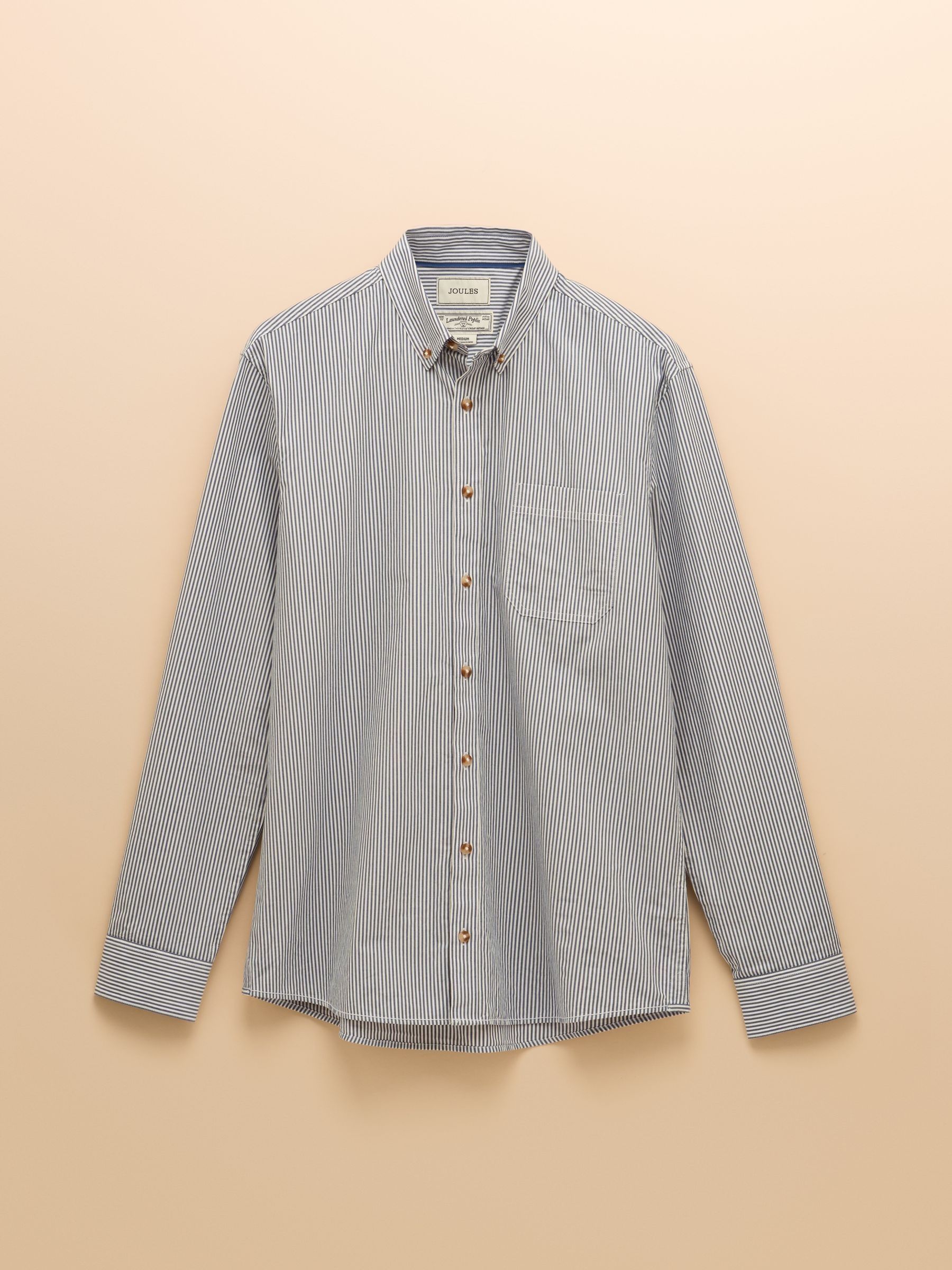 Cotton Poplin Blue Stripe Long Sleeve Shirt - Image 11 of 11