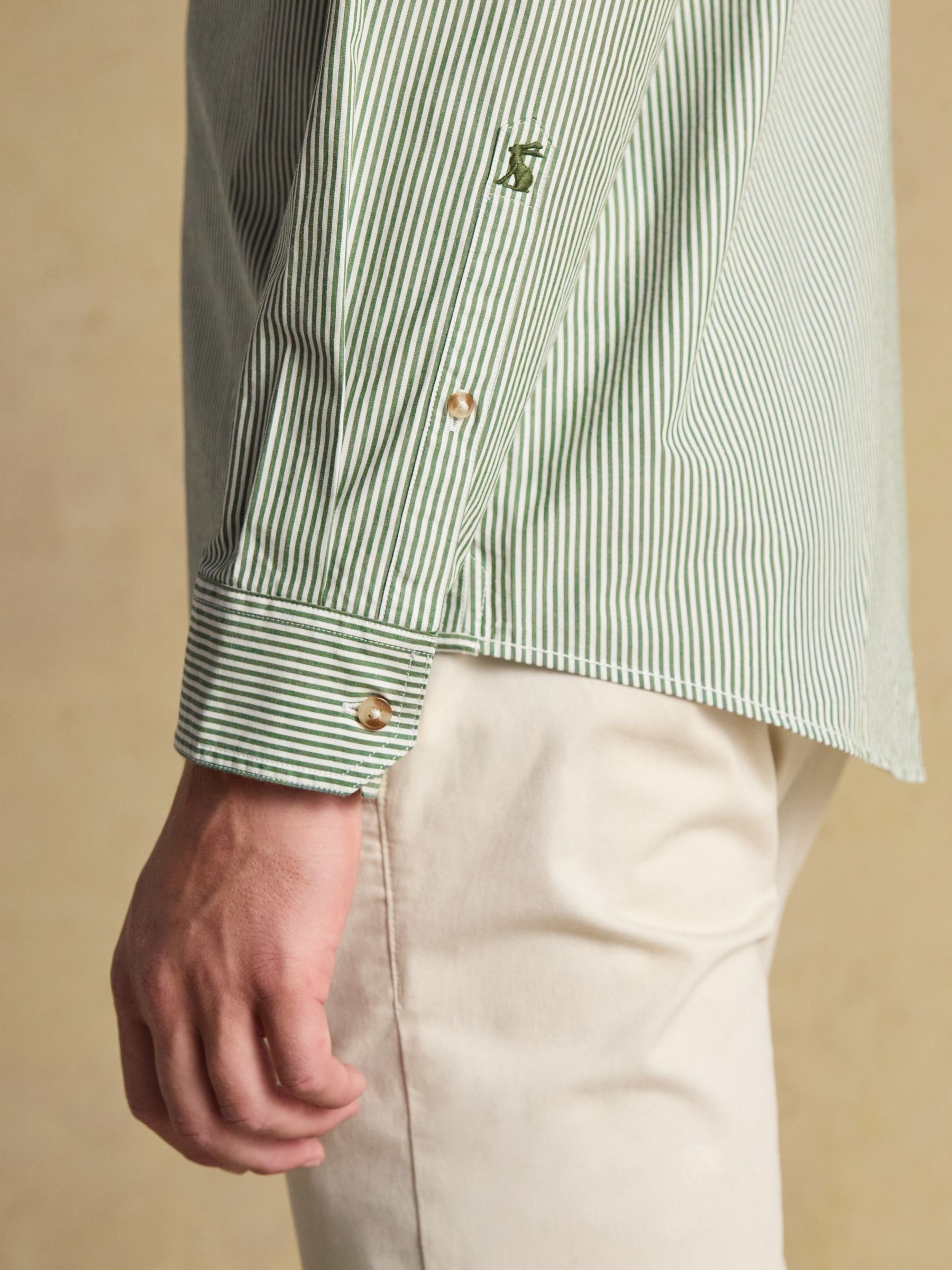 Cotton Poplin Green Long Sleeve Shirt - Image 4 of 9