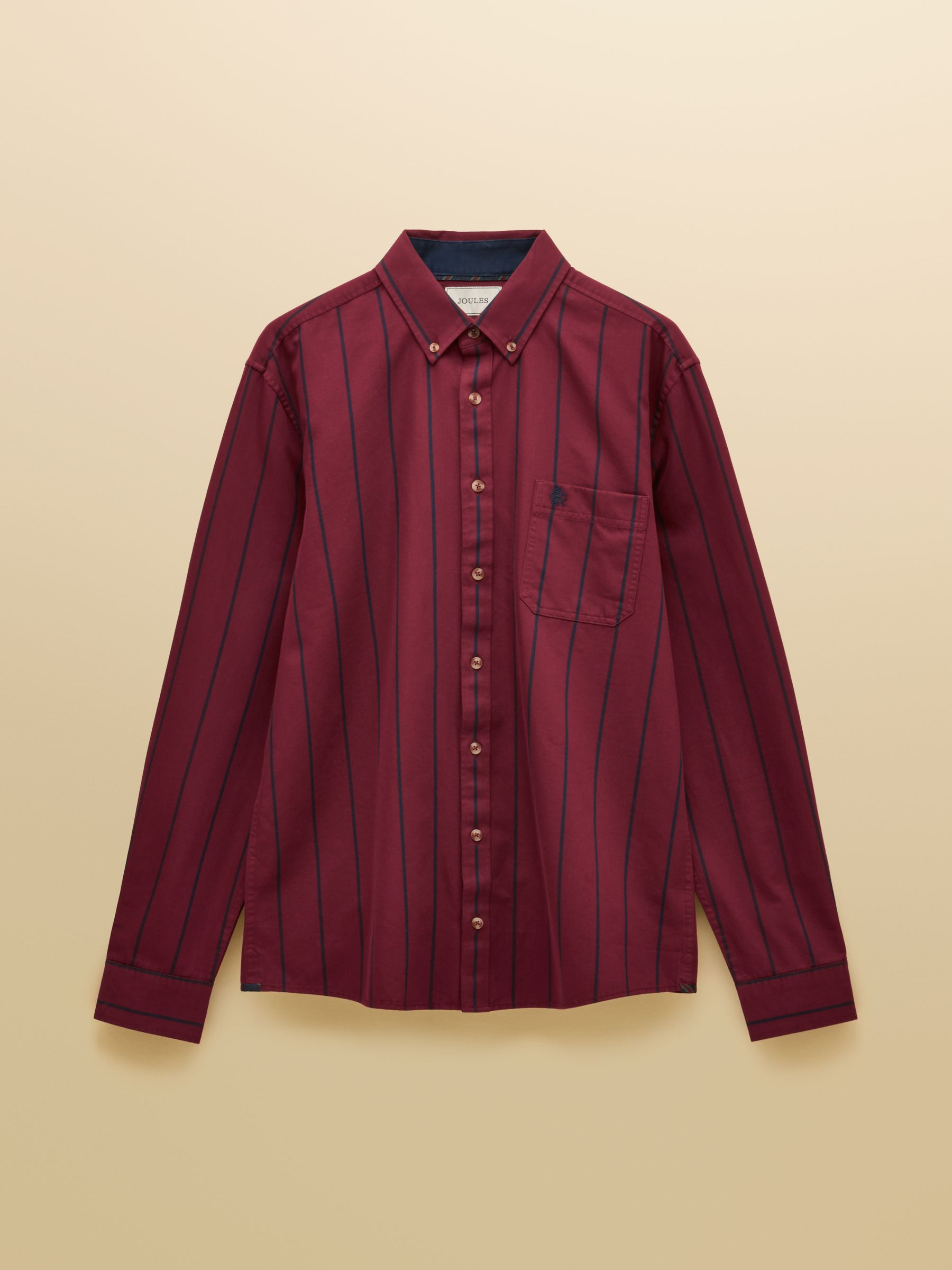 Cotton Twill Burgundy Red Stripe Shirt - Image 13 of 14
