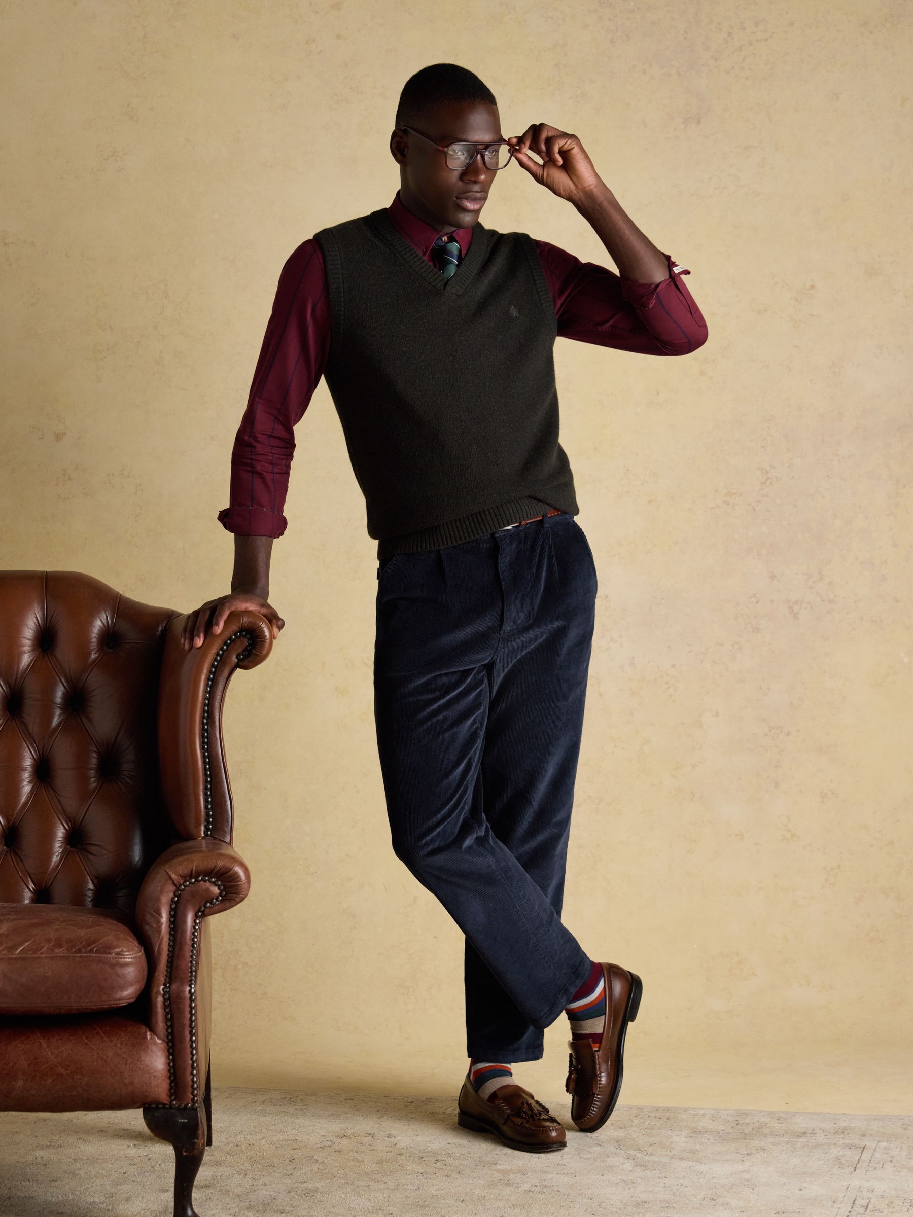 Cotton Twill Burgundy Red Stripe Shirt - Image 7 of 14