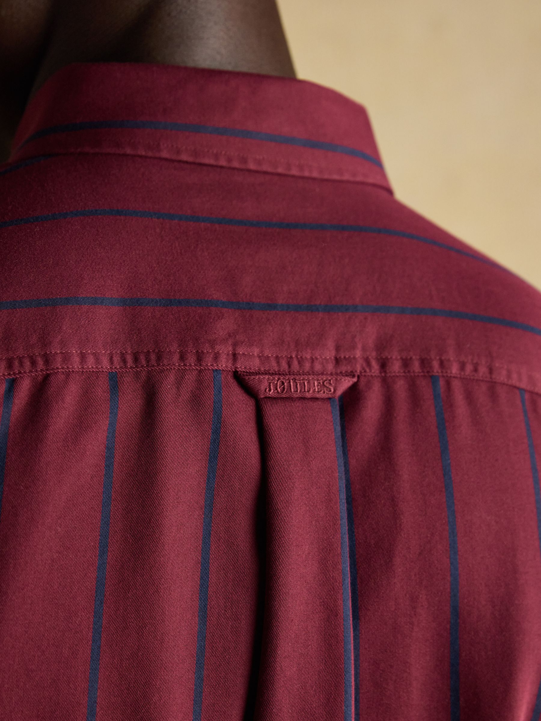 Cotton Twill Burgundy Red Stripe Shirt - Image 9 of 14
