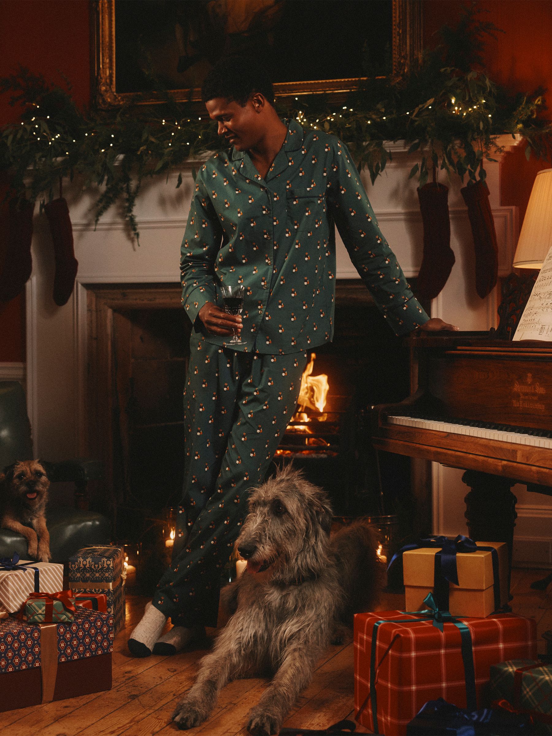 Jonty Fox Green Pyjama Top and Bottom Set - Image 1 of 9 Jonty Fox Green Pyjama Top and Bottom Set - Image 1 of 9