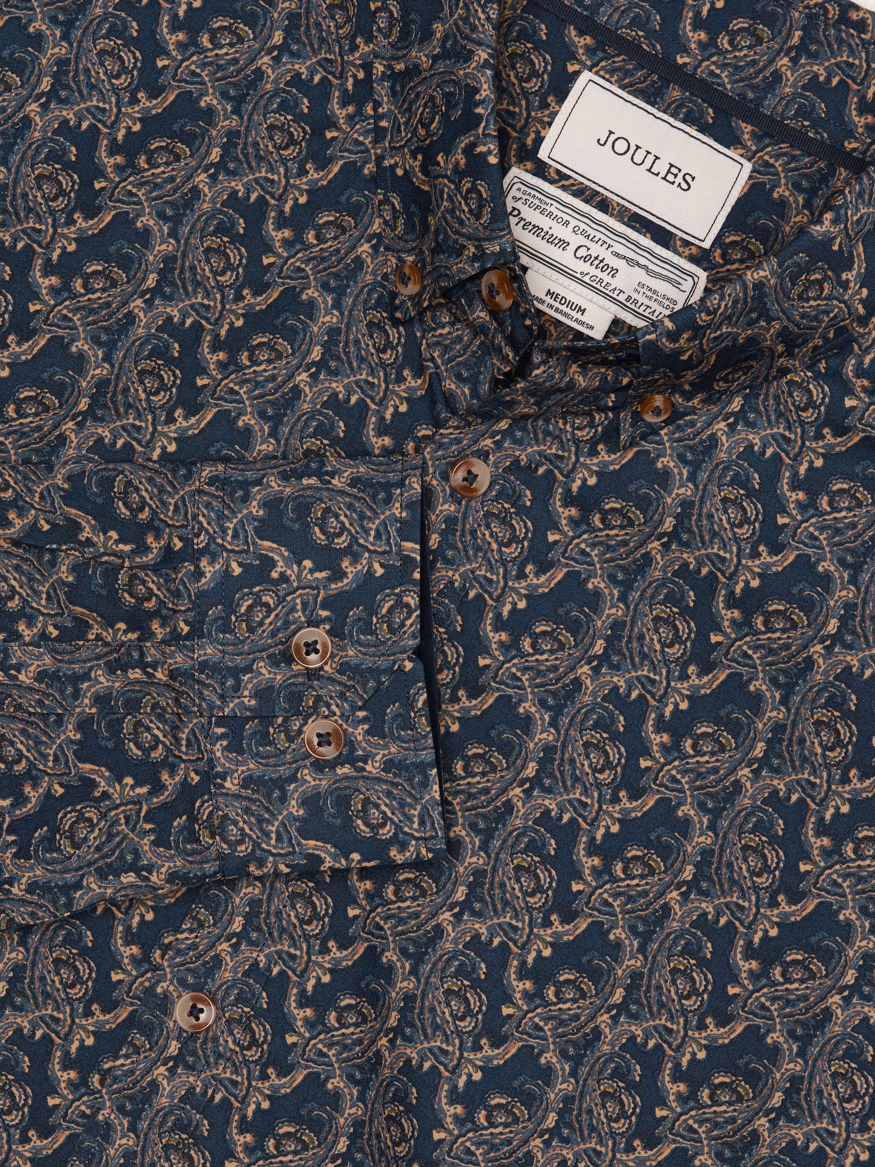 Classic Fit Navy Cotton Printed Shirt - Image 2 of 11