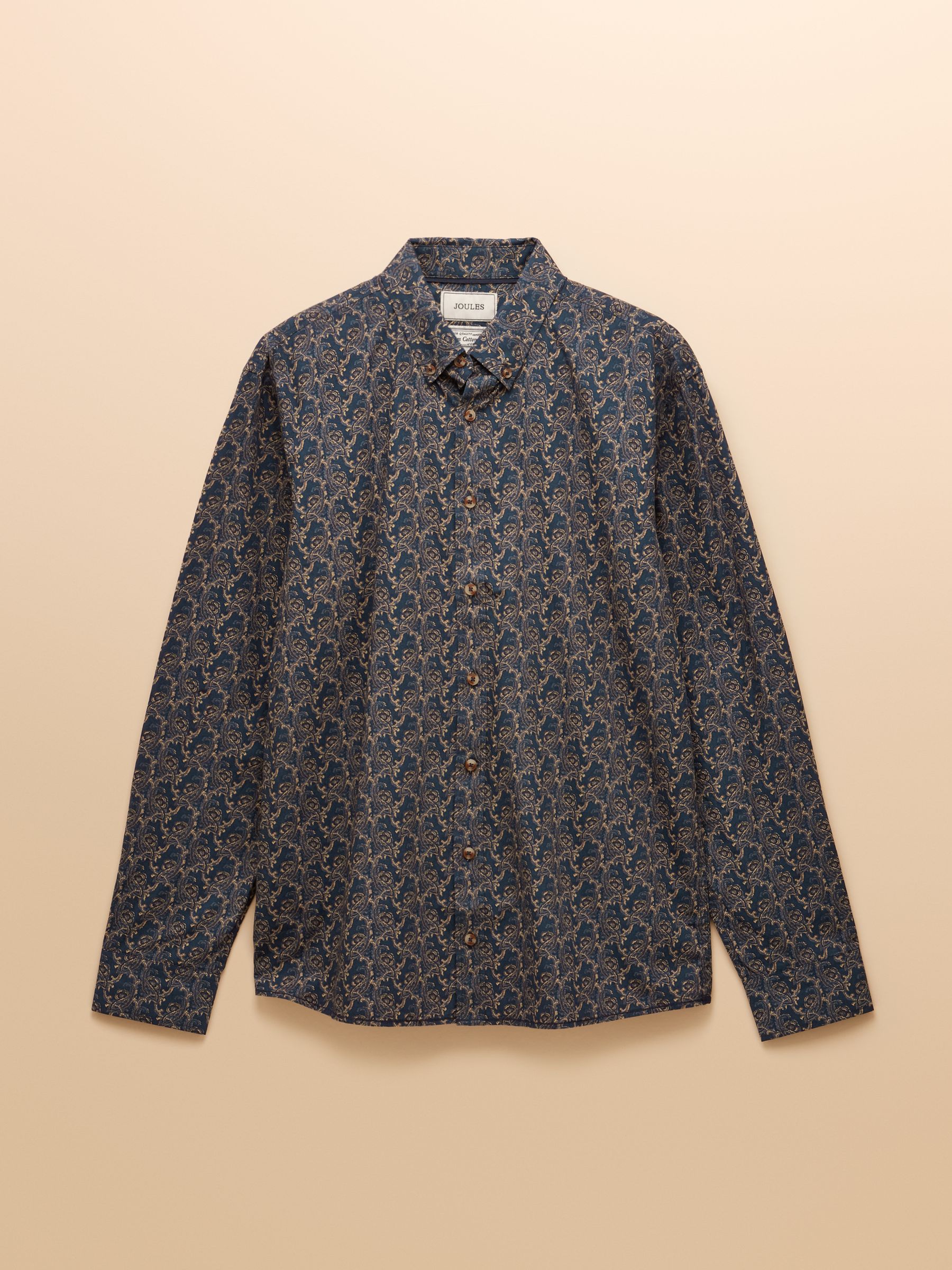 Classic Fit Navy Cotton Printed Shirt - Image 4 of 11