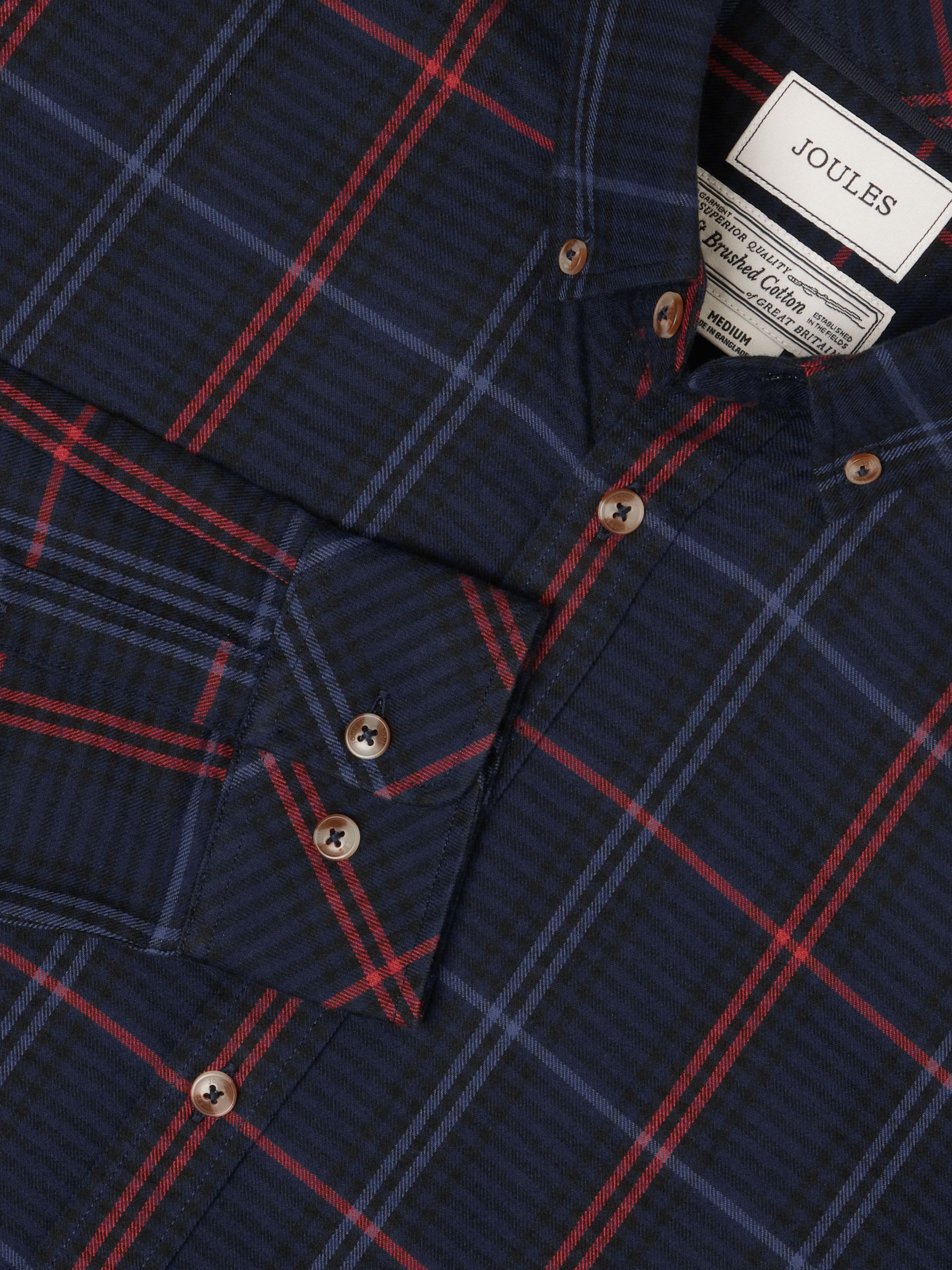 Lightweight Brushed Navy Flannel Cotton Shirt - Image 2 of 9