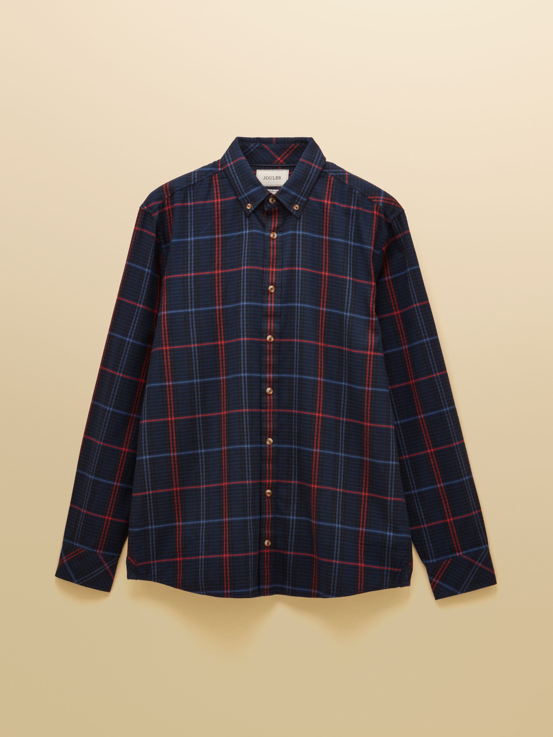 Lightweight Brushed Navy Flannel Cotton Shirt - Image 9 of 9