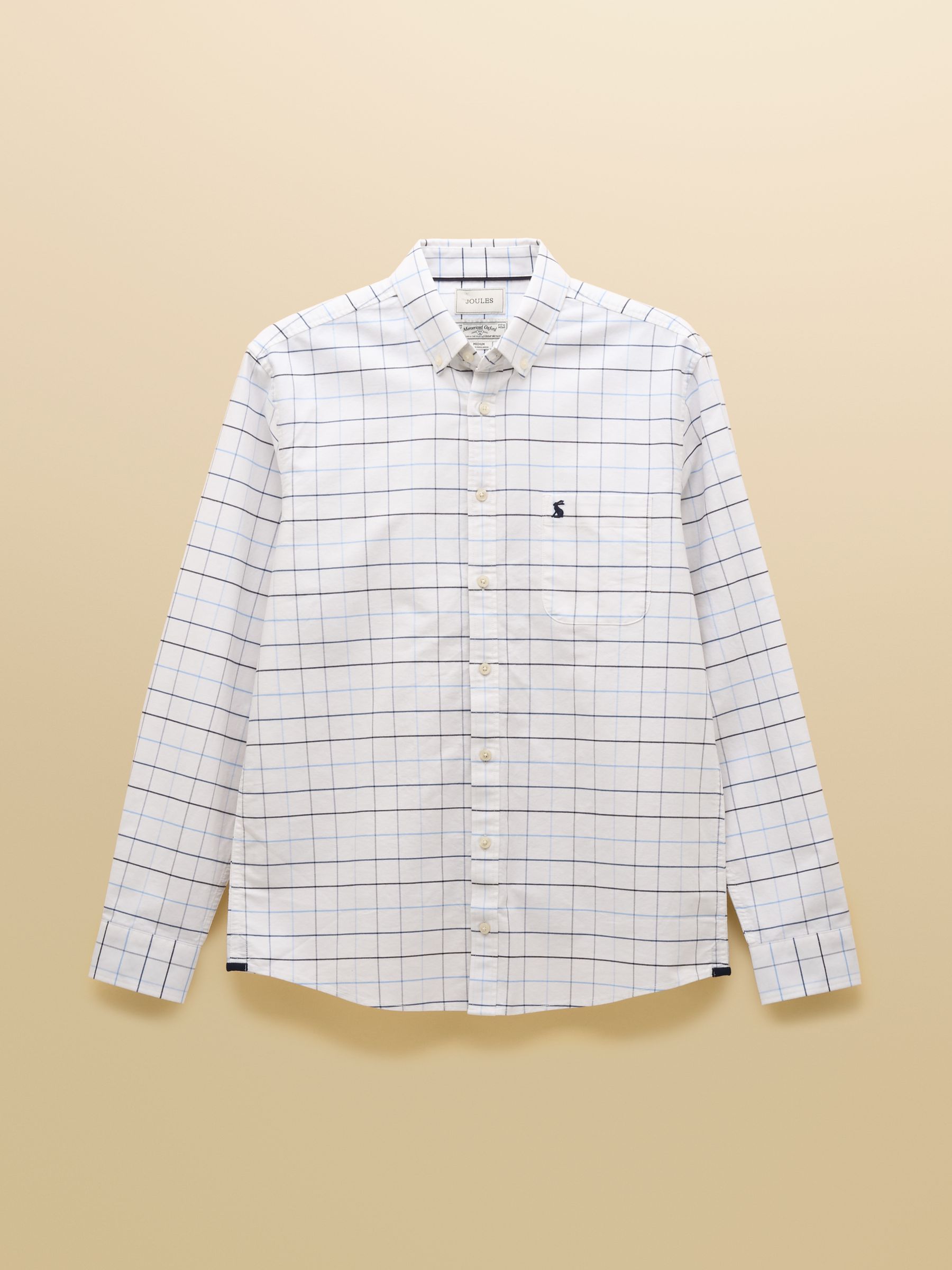 Oxford Classic Fit White Blue Check Long Sleeve Cotton Shirt - Image 12 of 12 Oxford Classic Fit White Blue Check Long Sleeve Cotton Shirt - Image 12 of 12