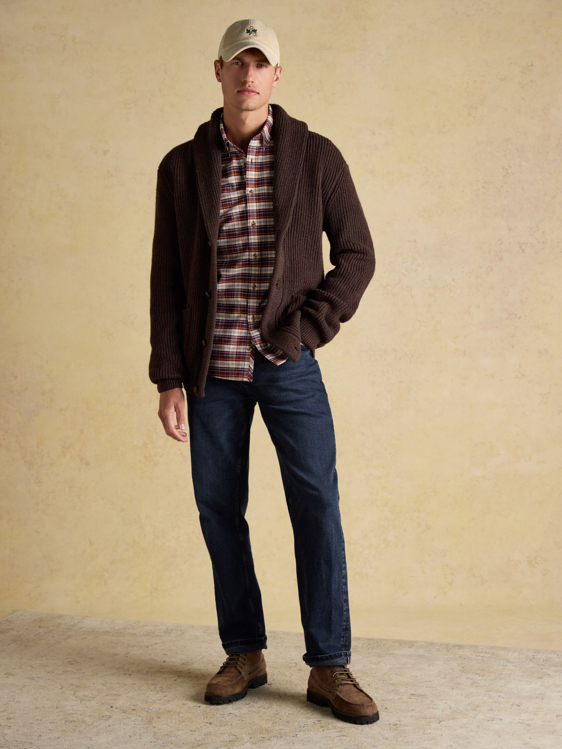 Oxford Classic Fit Red Check Long Sleeve Cotton Shirt - Image 11 of 12