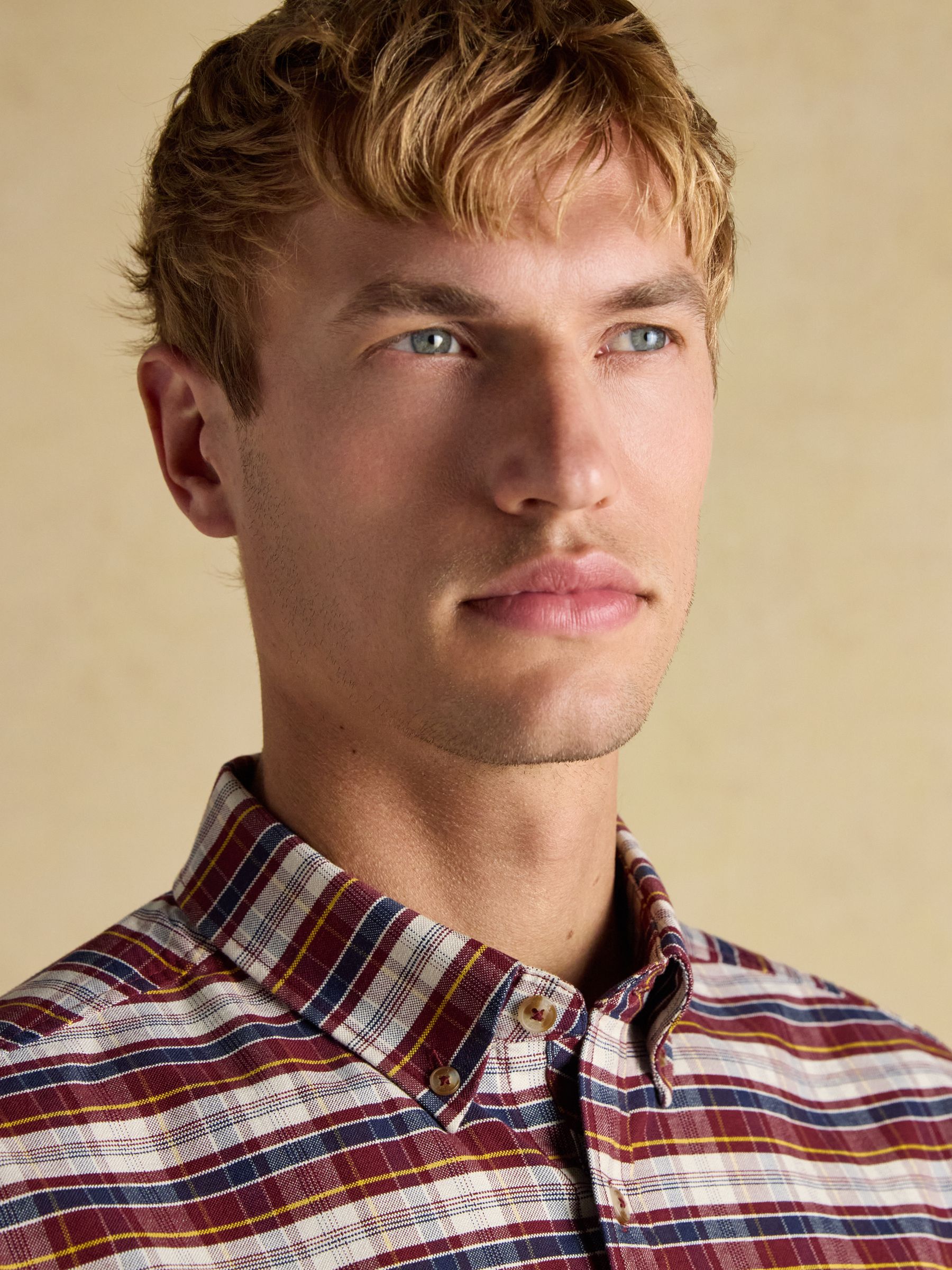 Oxford Classic Fit Red Check Long Sleeve Cotton Shirt - Image 4 of 12