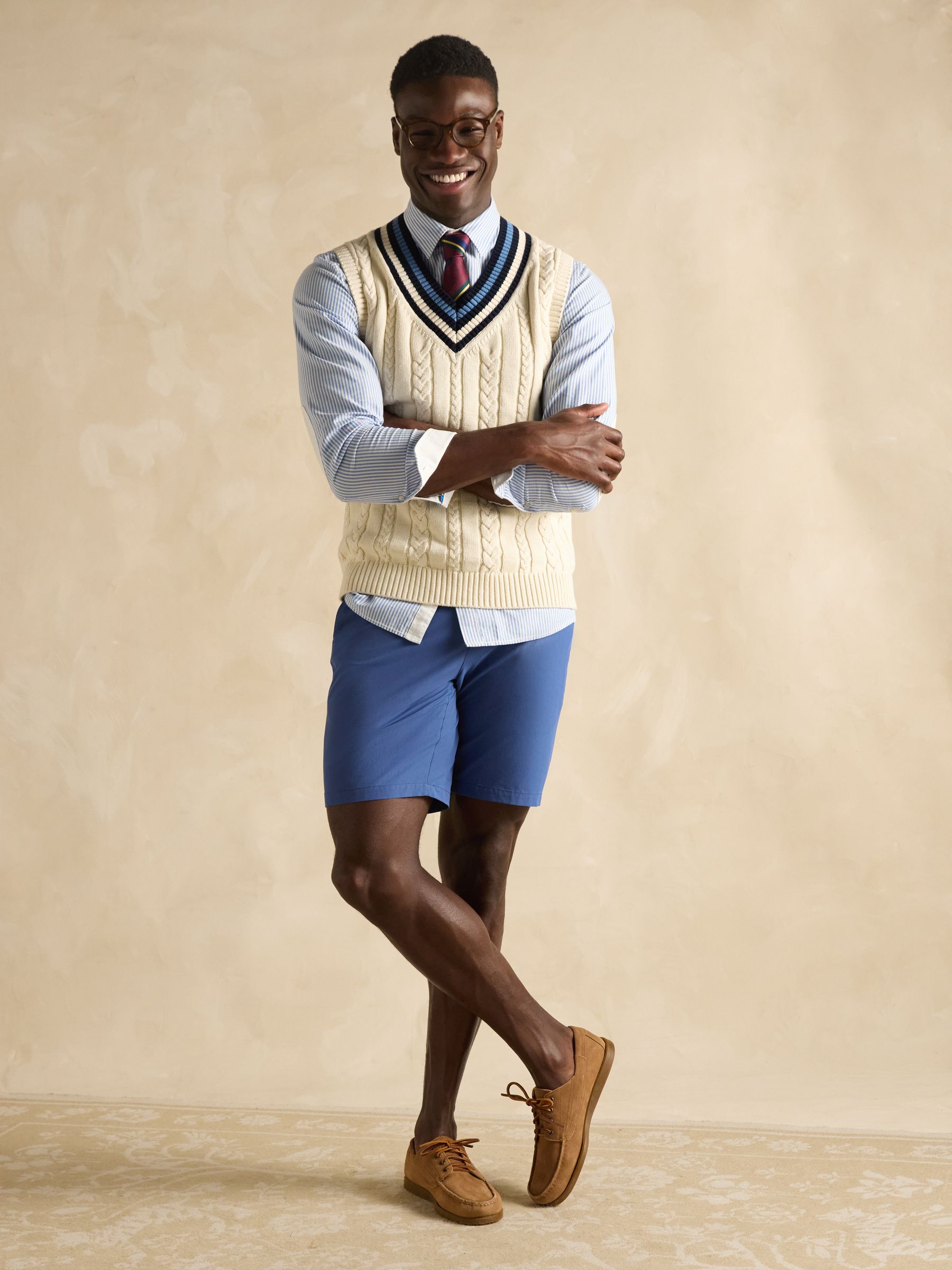 Headingly Cream Cable Knit Cricket Vest - Image 6 of 7