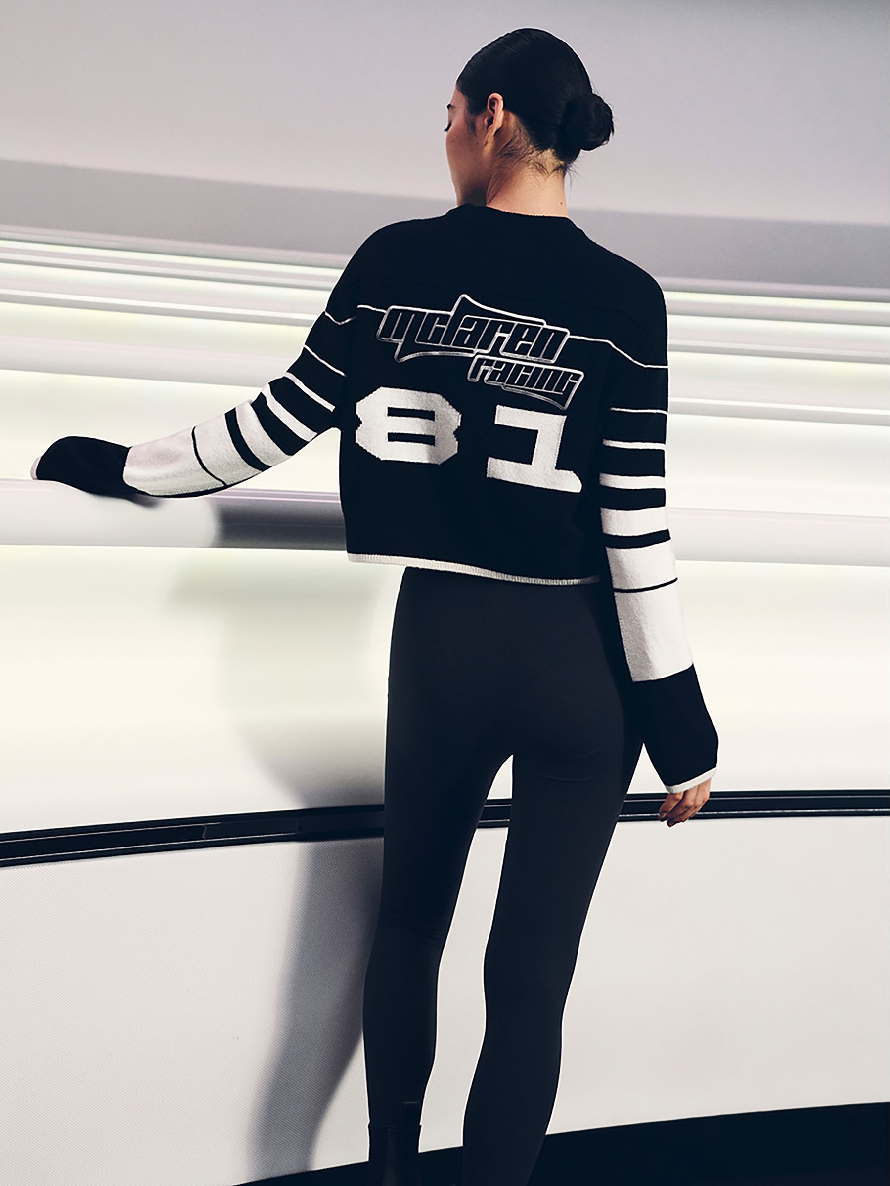 McLaren F1 Team Cropped Jumper Wool-Cashmere in Black/White - Image 1 of 9