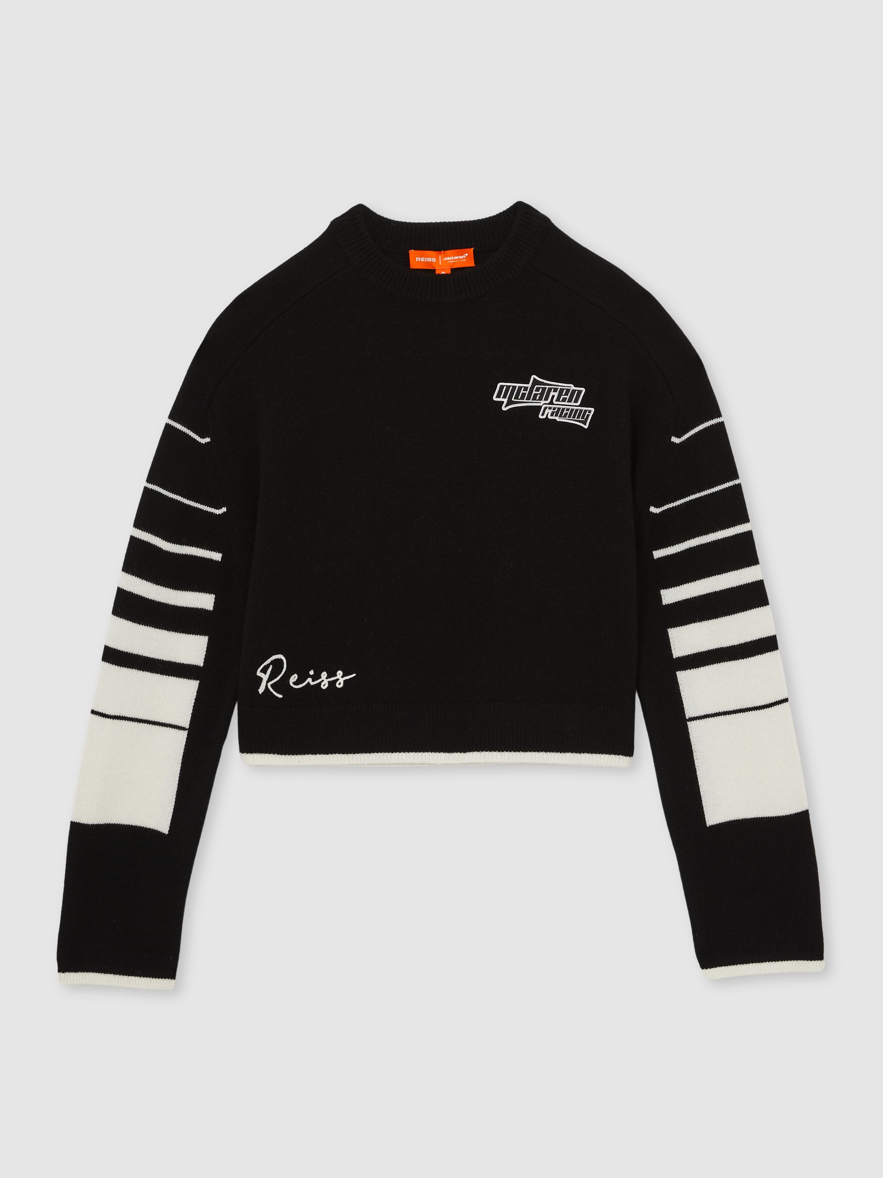 McLaren F1 Team Cropped Jumper Wool-Cashmere in Black/White - Image 2 of 9