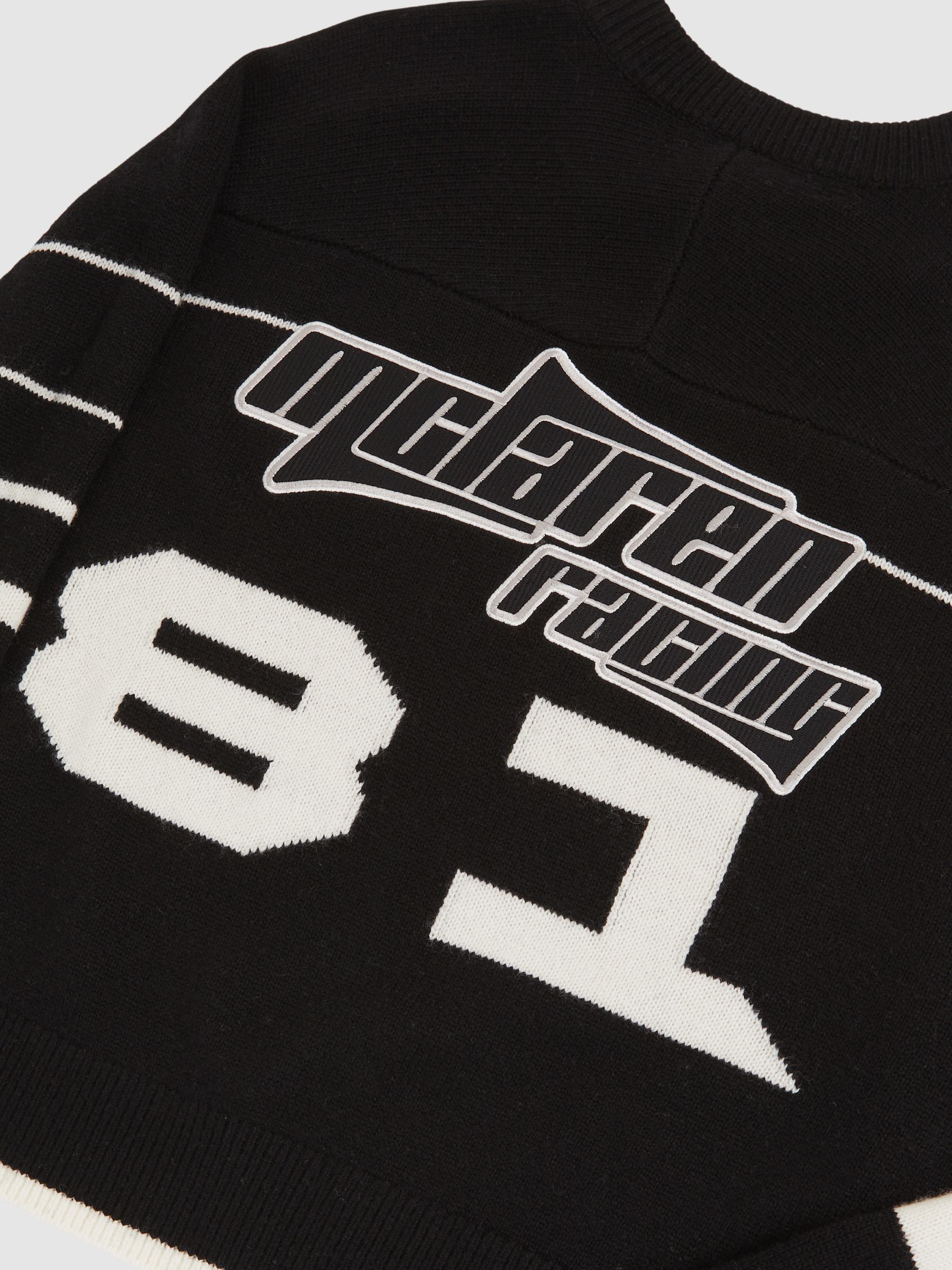 McLaren F1 Team Cropped Jumper Wool-Cashmere in Black/White - Image 7 of 9