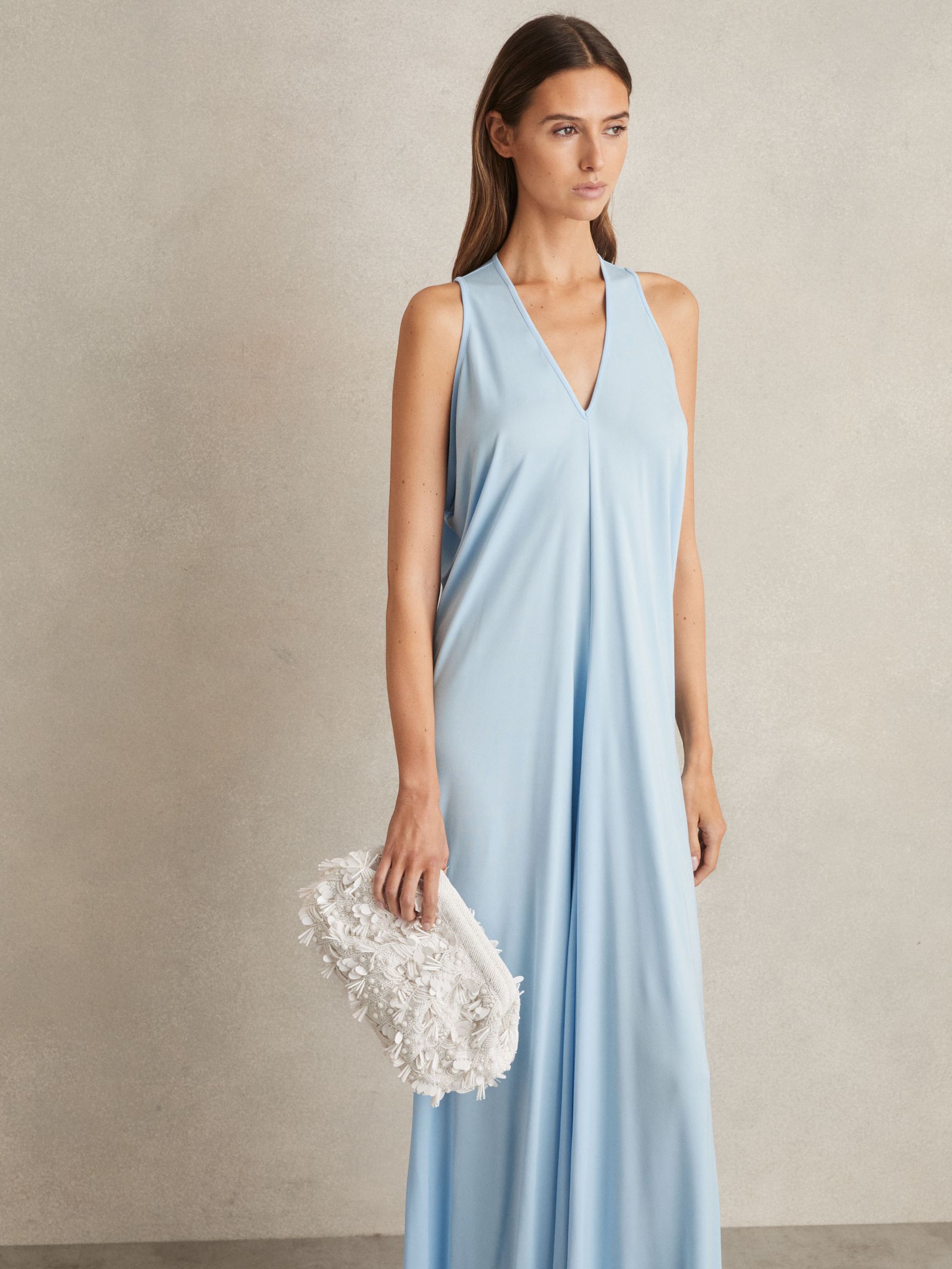 Reiss Edith Bead-embellished Clutch Bag - White Reiss Embellished Clutch Bag in White | REISS