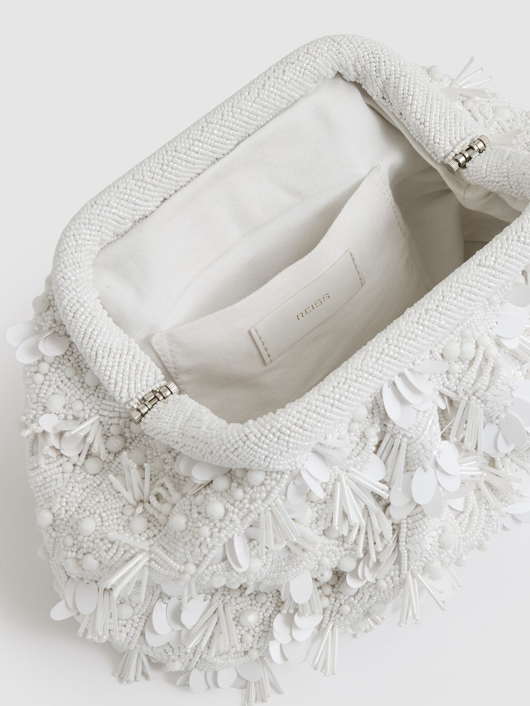 Embellished Clutch Bag in White - Image 3 of 5