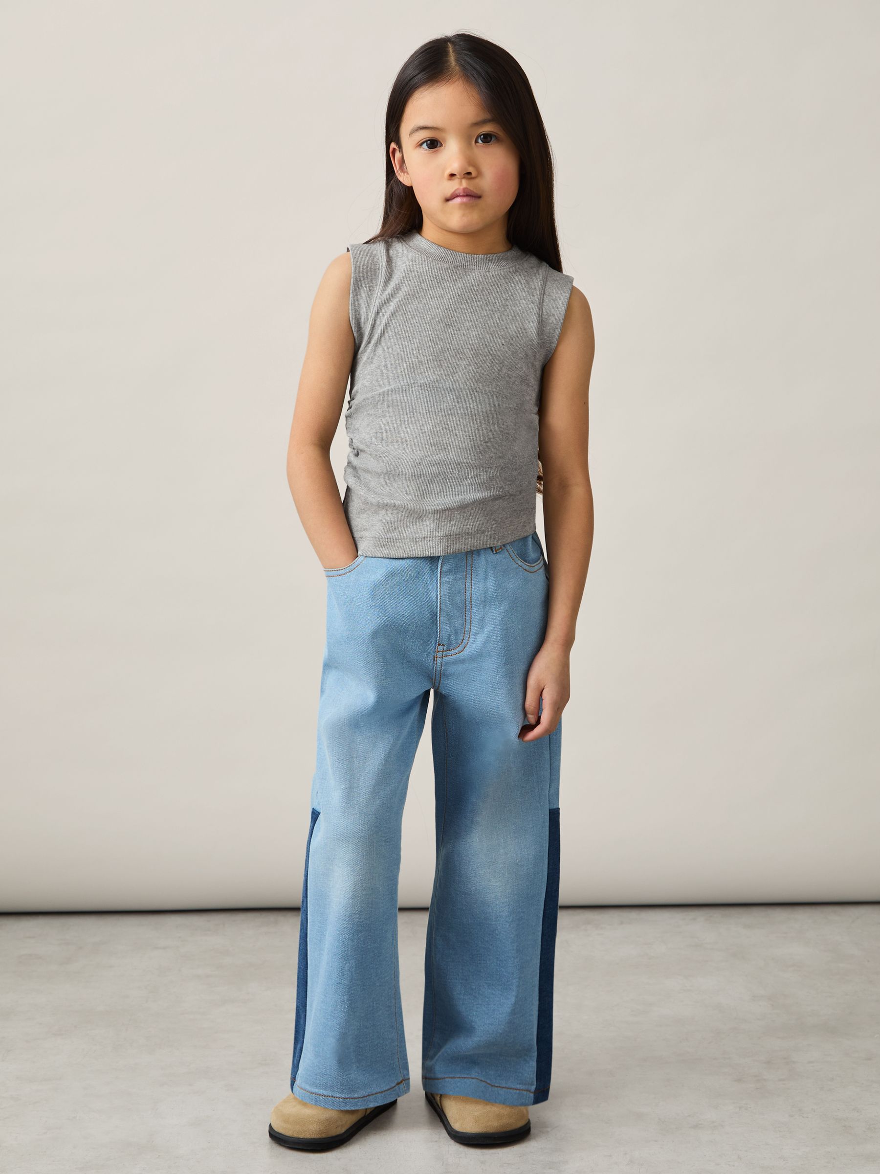 Ruched Vest Top in Grey - Image 3 of 4