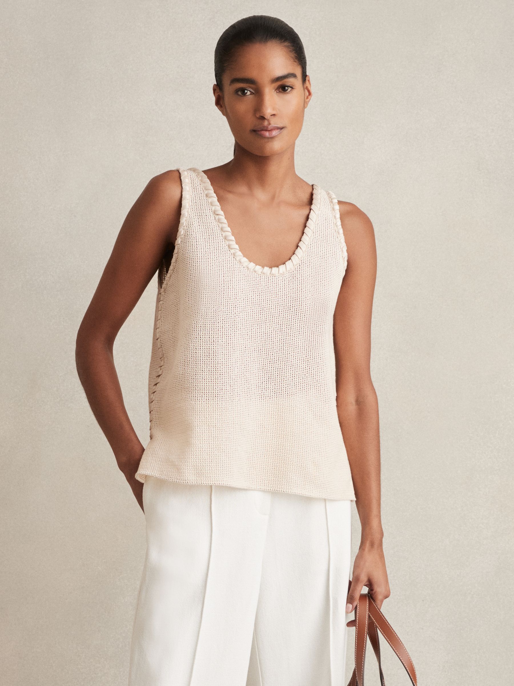 Crochet Tank Top in Cream - Image 4 of 6