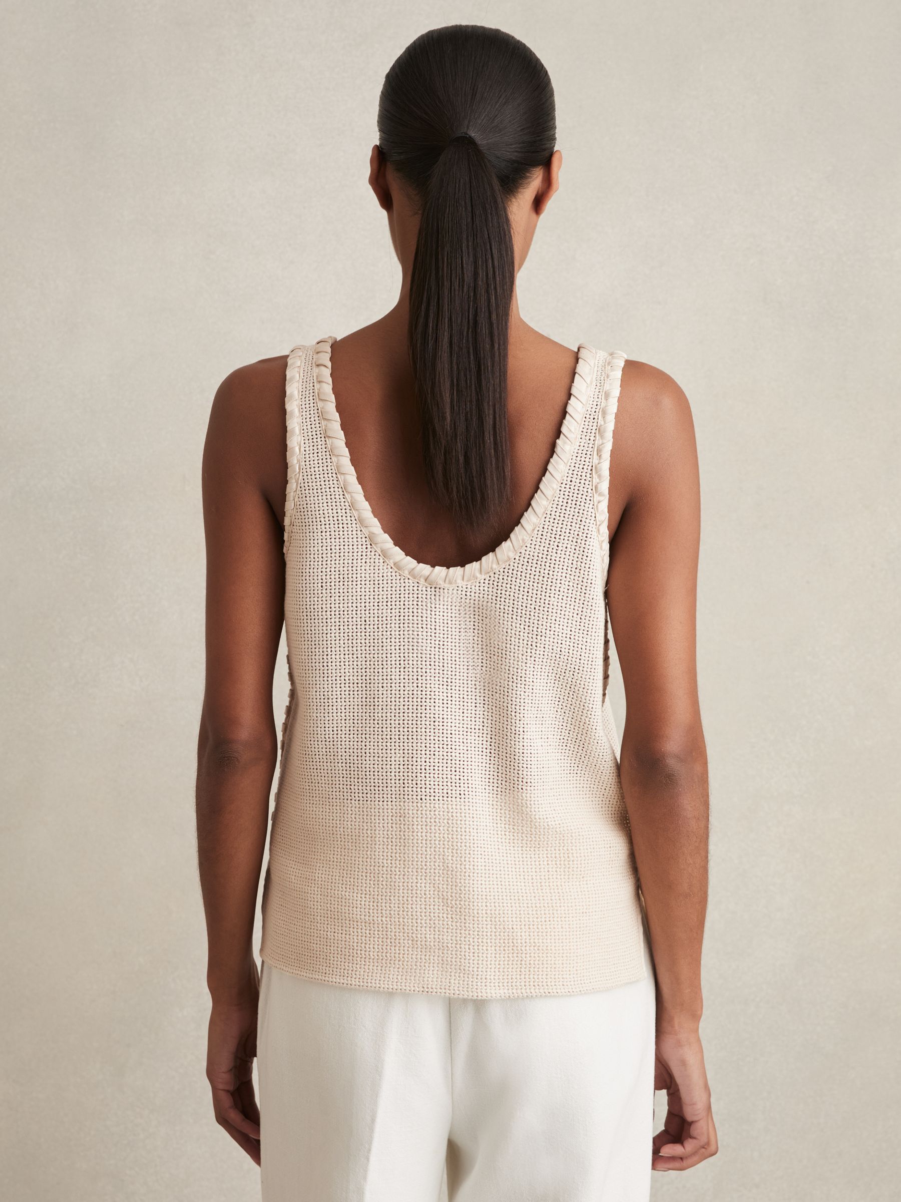 Crochet Tank Top in Cream - Image 5 of 6