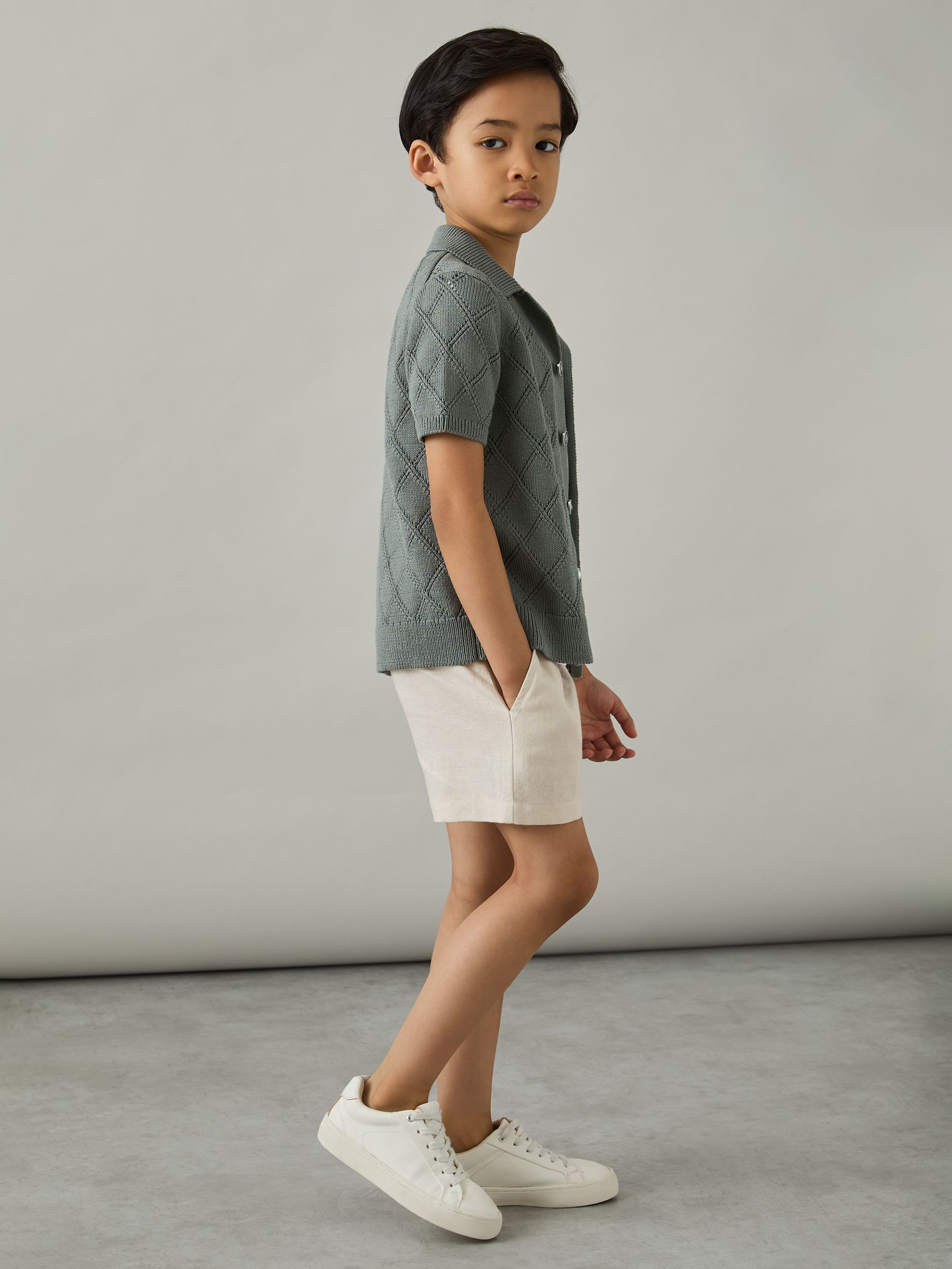 9-13 yrs Drawstring Shorts in Stone - Image 1 of 4