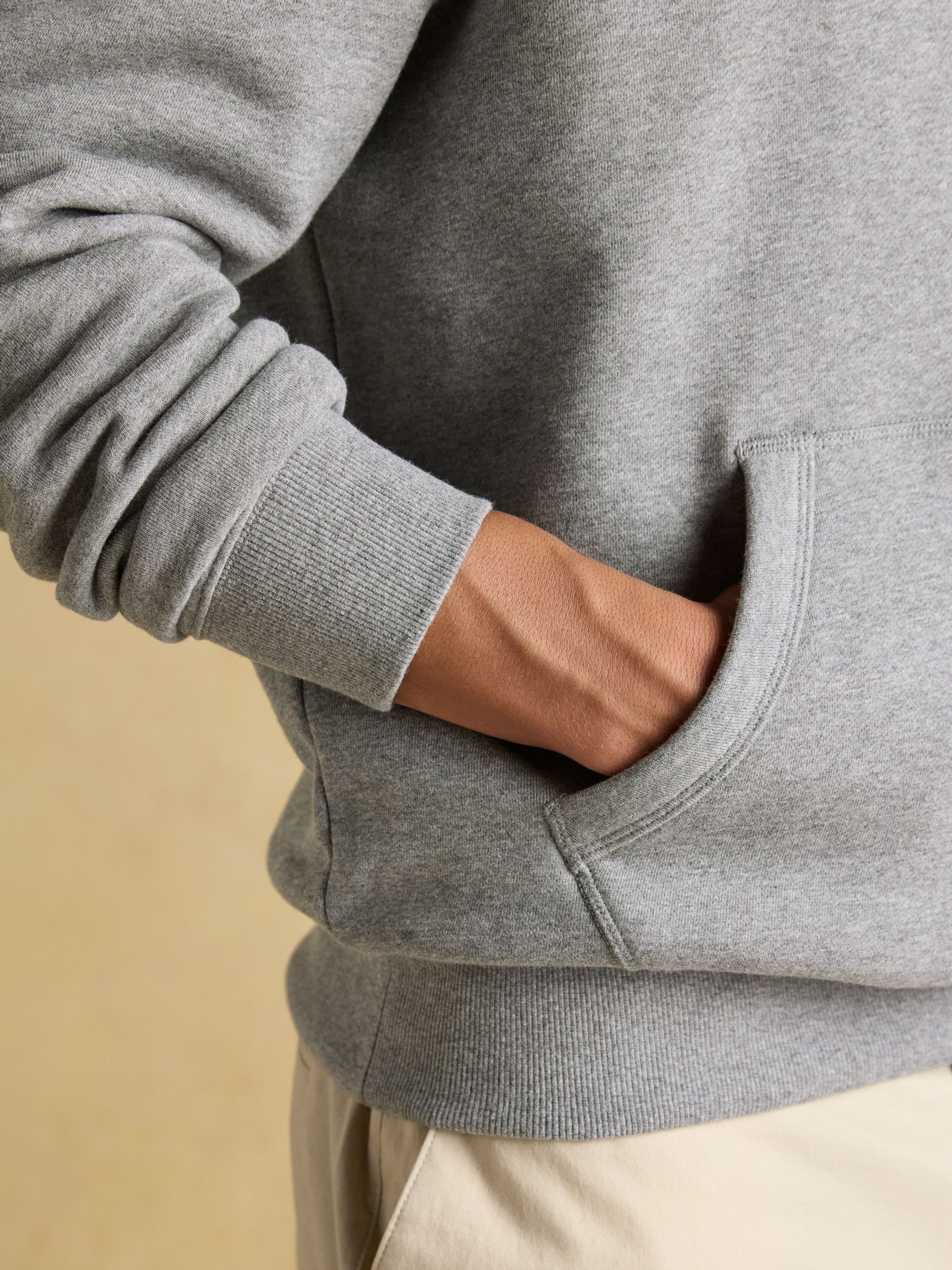 Jenkins Grey Brushed Cotton Quarter Zip Sweatshirt - Image 5 of 7