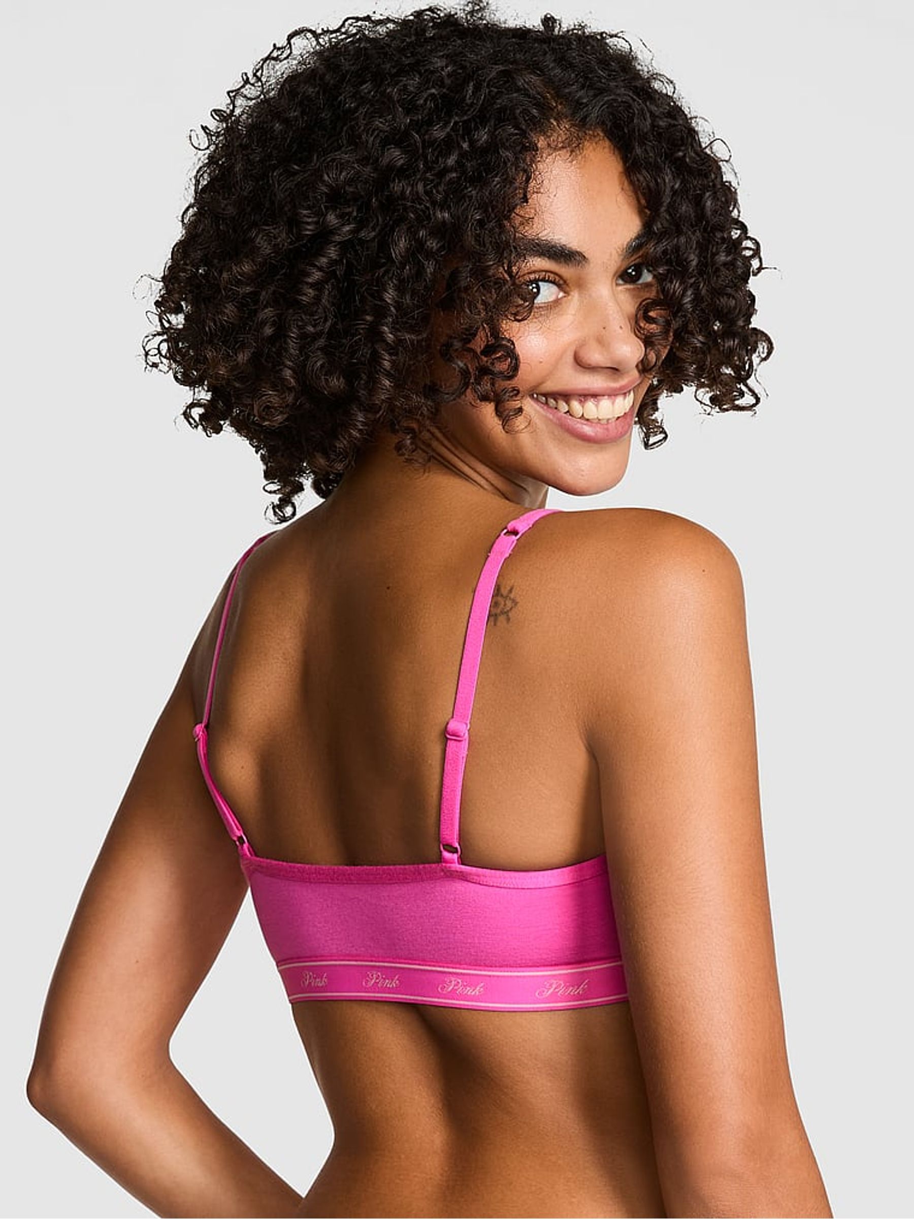 Pink Gossip Cotton Logo Skinny Scoop Bralette - Image 2 of 2