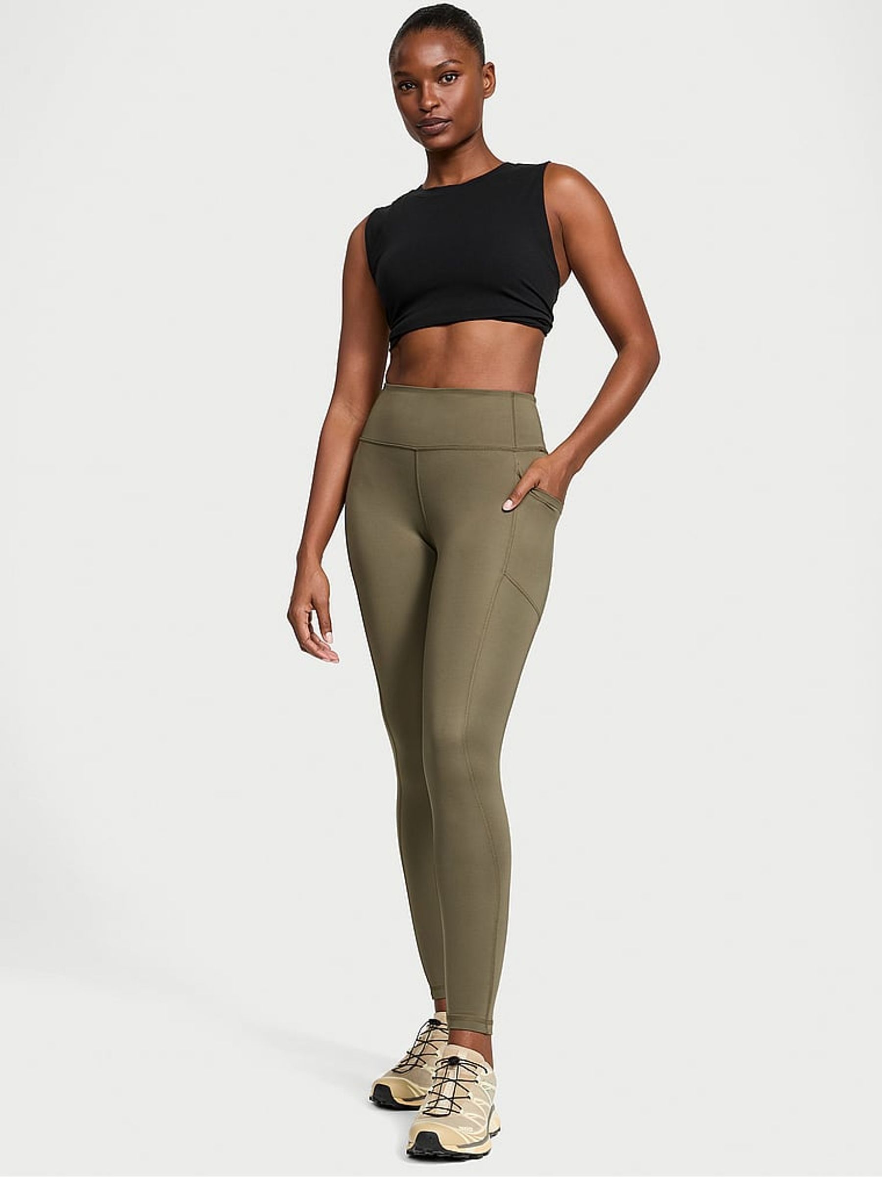 Desert Cactus Green 7/8 Length Essential Pocket Leggings - Image 1 of 2