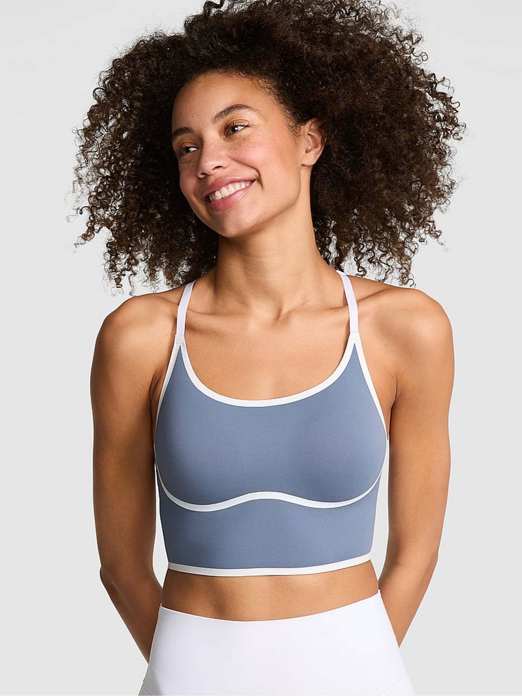 Dusty Iris Blue Relay Racerback Sports Bra - Image 1 of 2