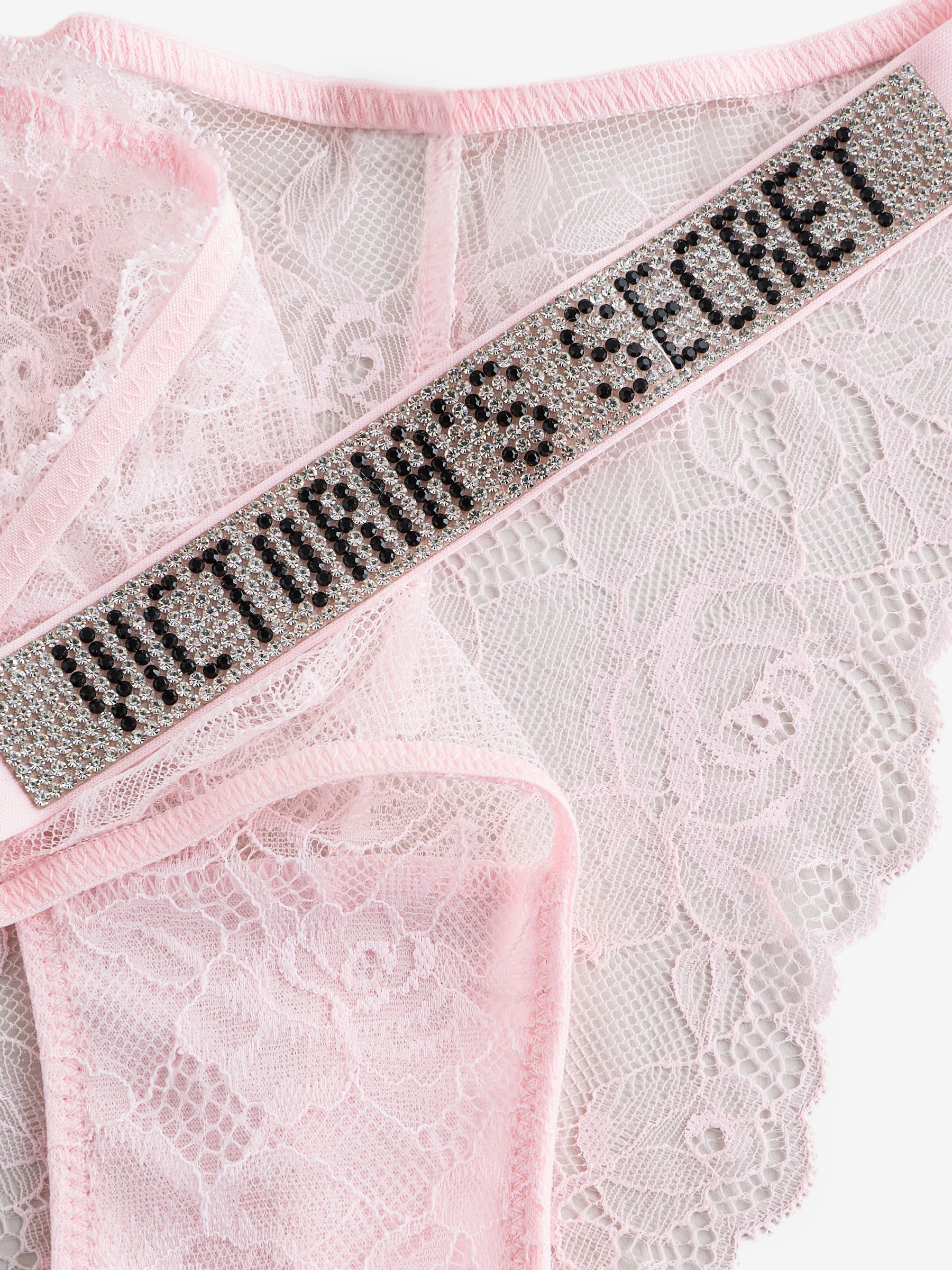 Angel Pink Brazilian Shine Strap Knickers - Image 2 of 3