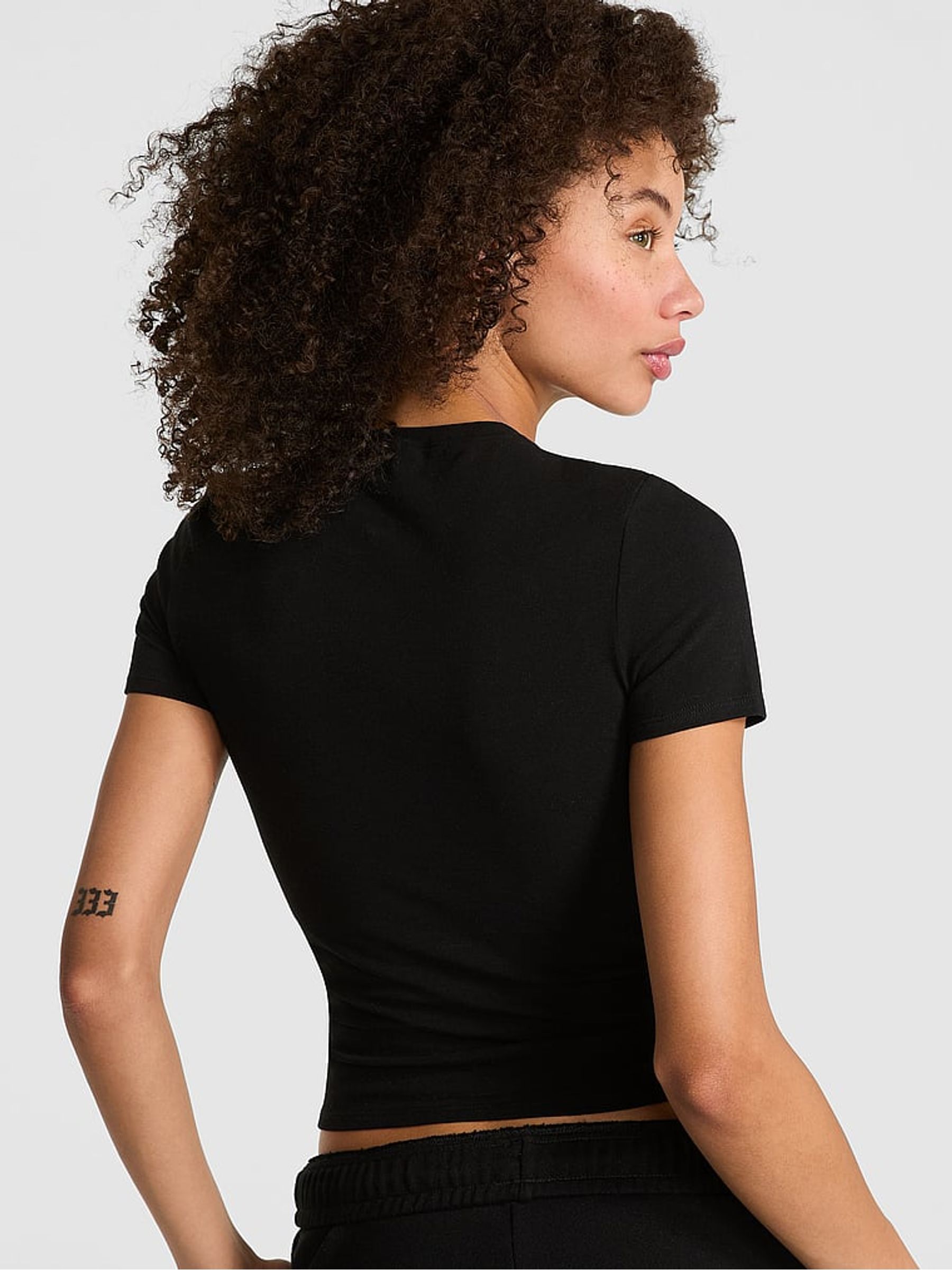 Black Cropped T-Shirt - Image 2 of 2